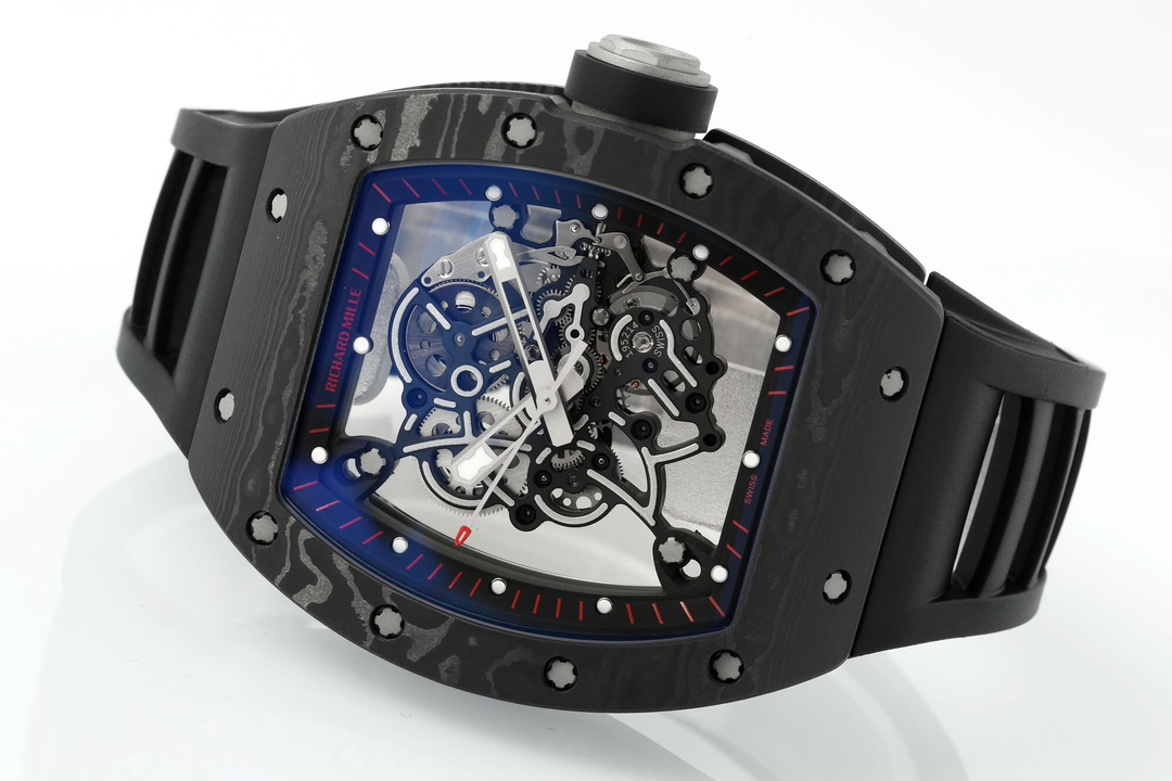 Richard Miller RM 055 RMUL2 NTPT Carbon Fiber Black Rubber Strap - Image 6