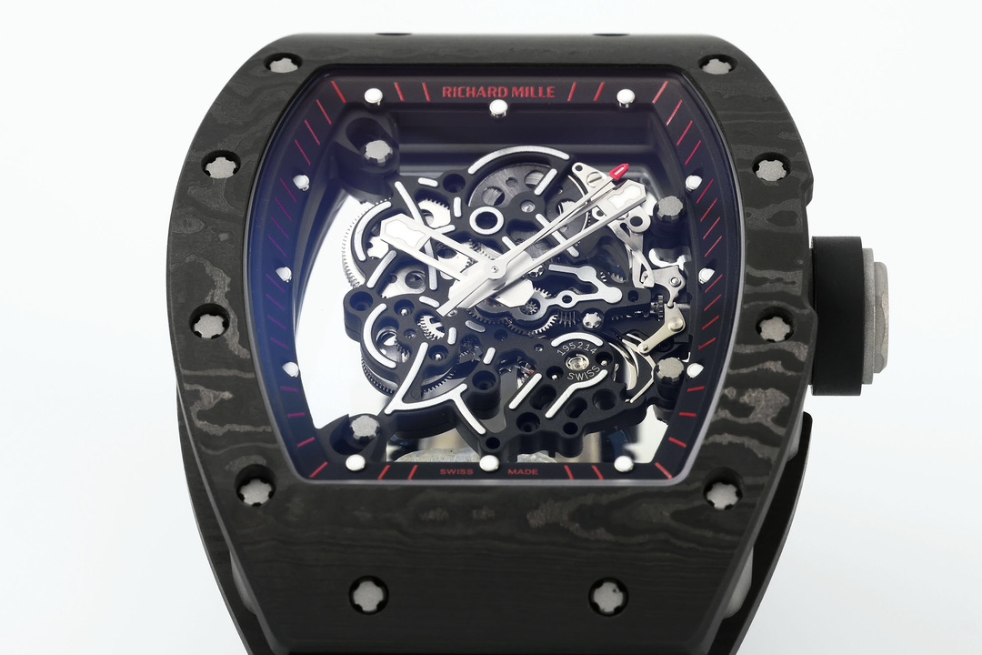 Richard Miller RM 055 RMUL2 NTPT Carbon Fiber Black Rubber Strap - Image 4