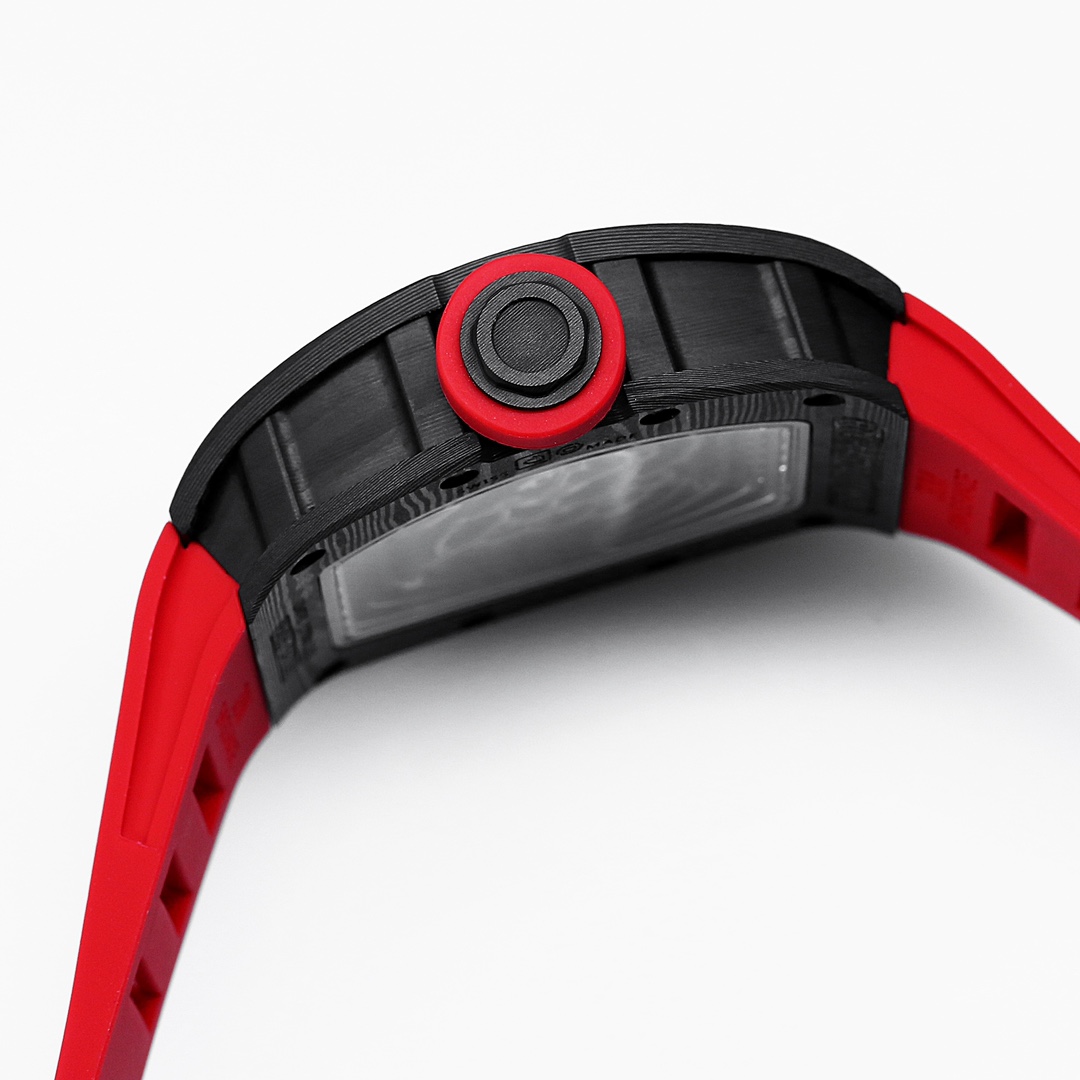 Richard Miller RM 055 NTPT Carbon Fiber Red Rubber Strap - Image 6