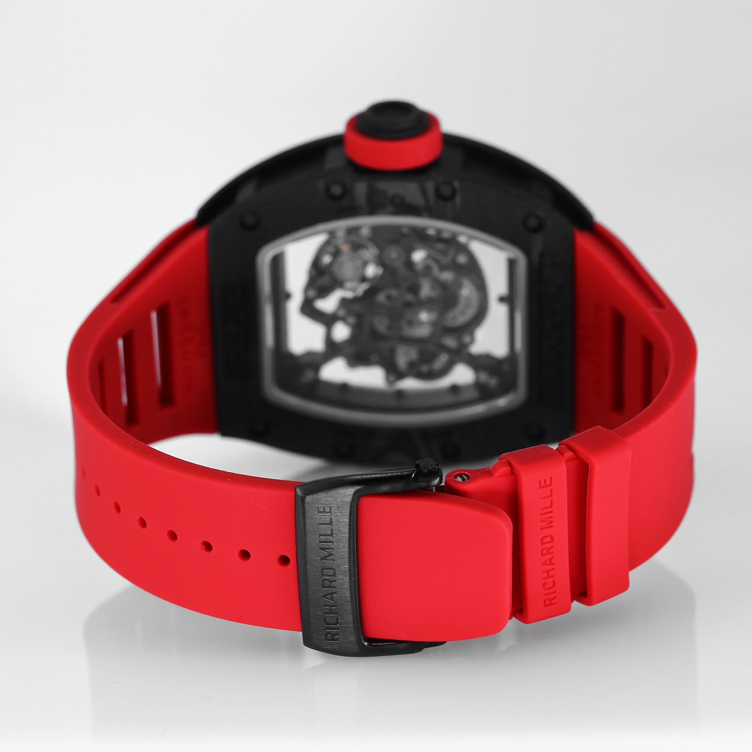 Richard Miller RM 055 NTPT Carbon Fiber Red Rubber Strap - Image 7