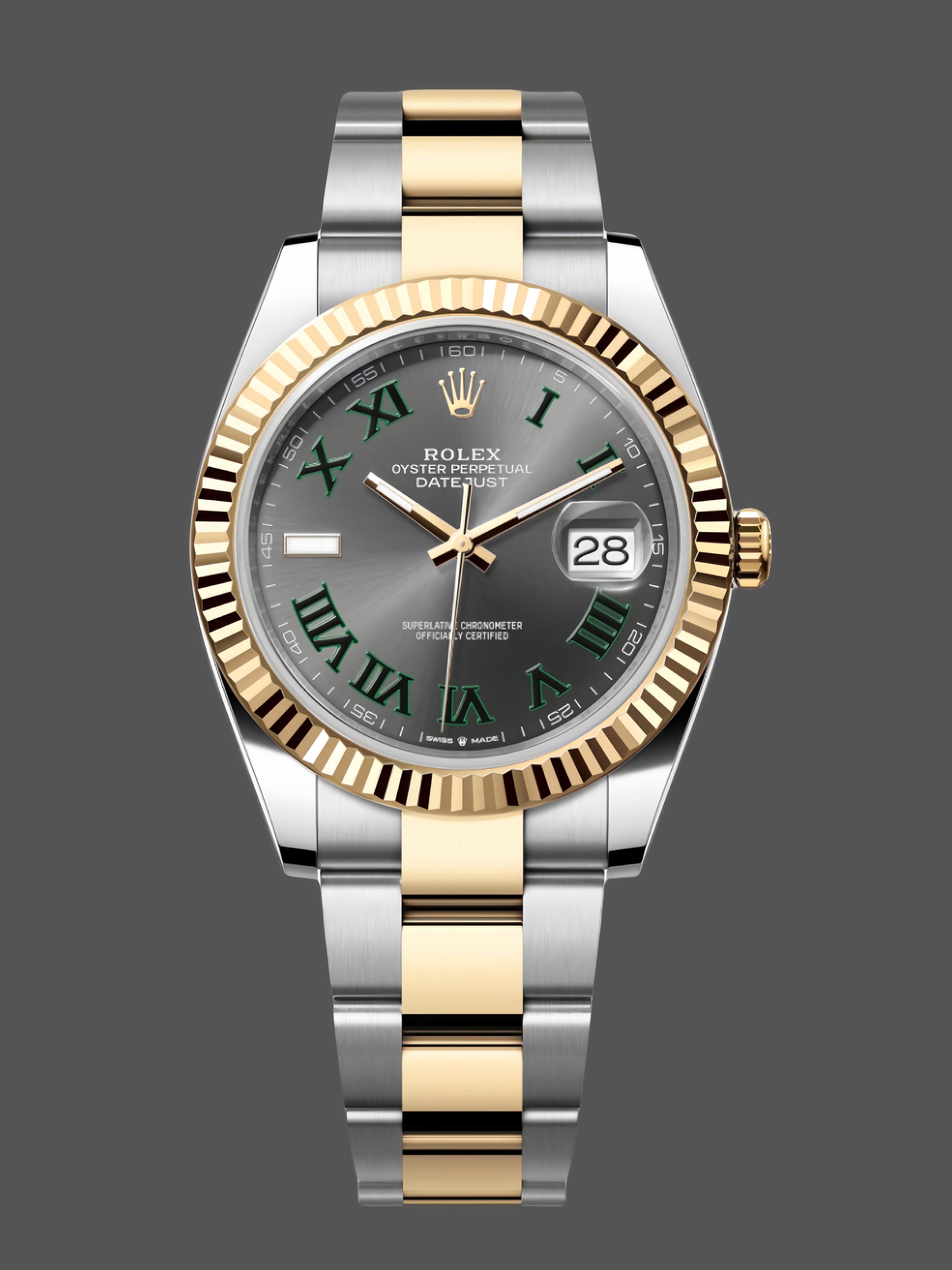Rolex Datejust Grey Dial Two Tone M126333 0019 41mm Mens