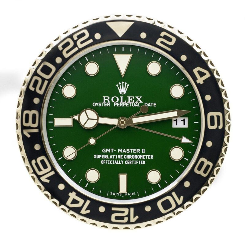 Rolex GMT Master Gold & Green Vintage Wall Clocks
