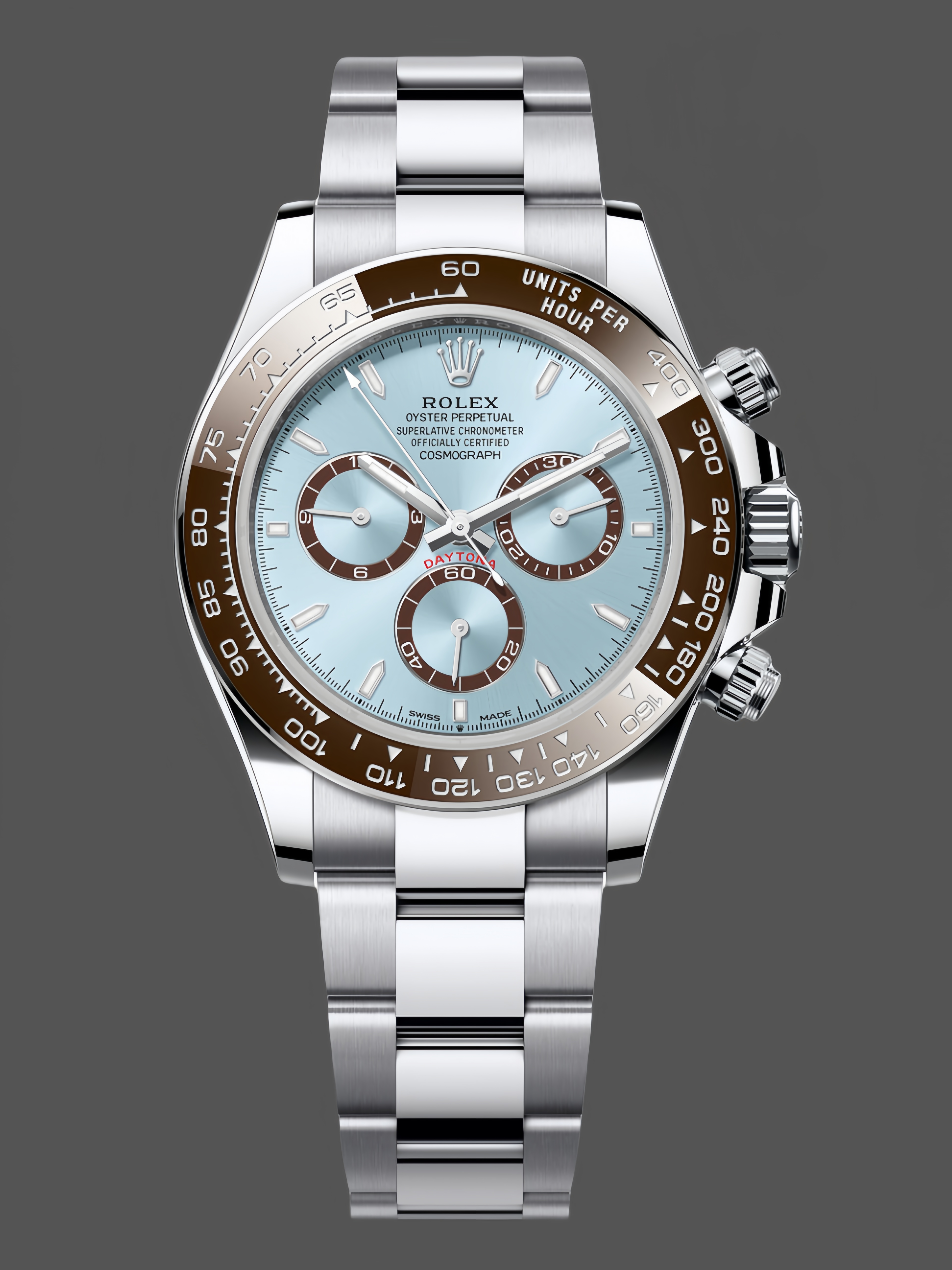 Rolex Platinum Cosmograph Daytona Ice Blue Index Dial Oyster Bracelet 126506