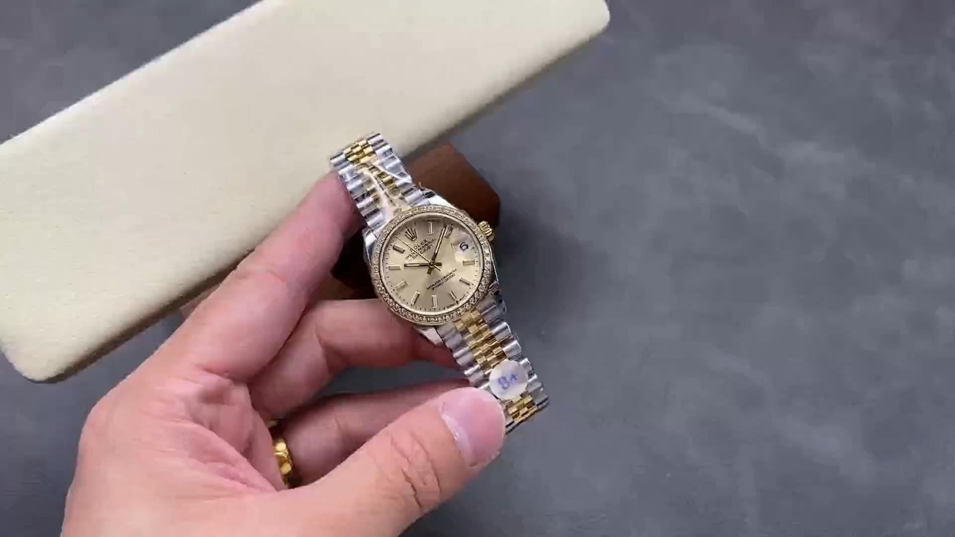 Replica Rolex Datejust 31mm Stainless Steel and Yellow Gold 278383RBR 0014 Champagne Index Jubilee Watch