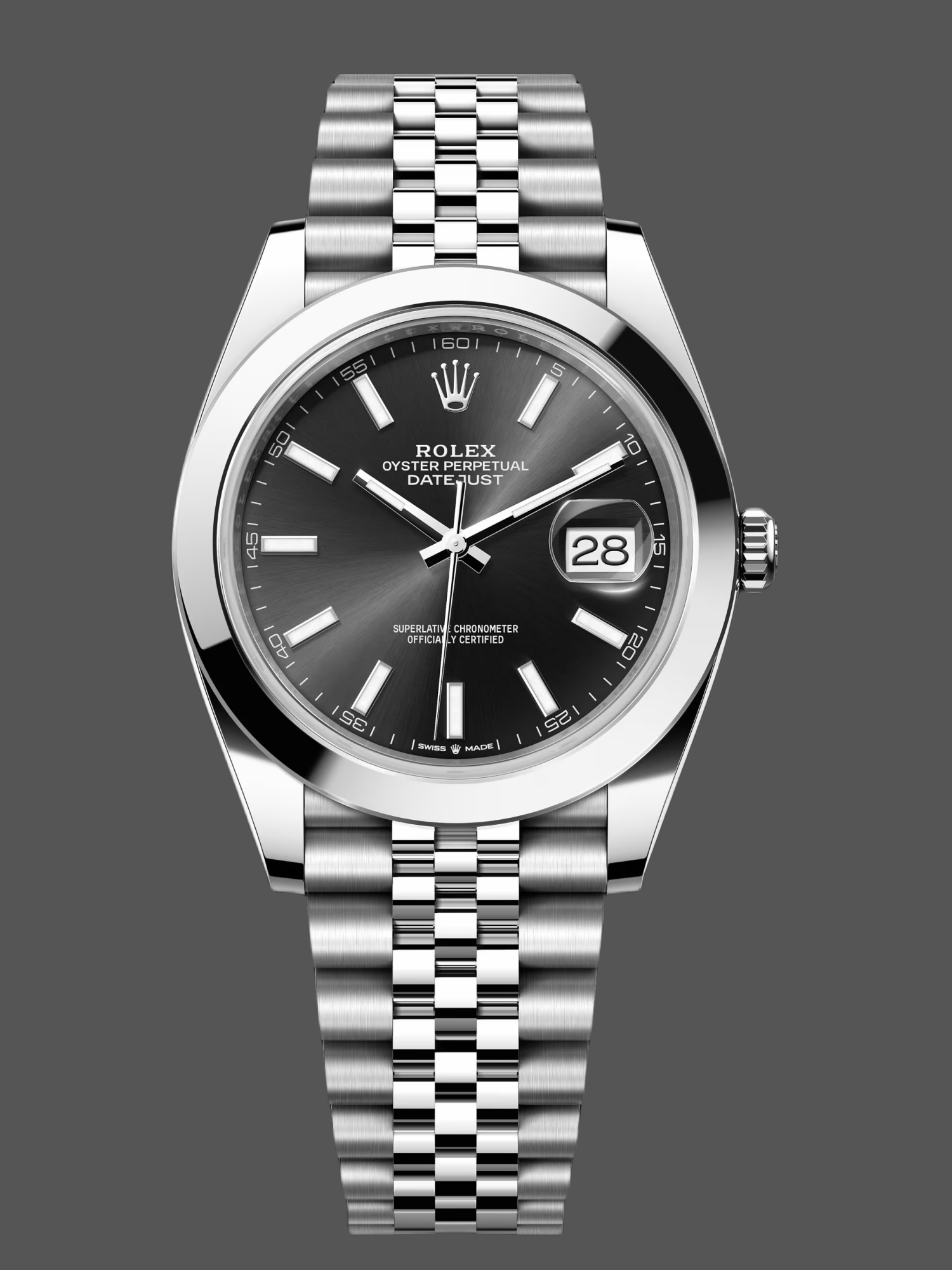 Replica Rolex Datejust 41 41mm 126300 0012 Bright Black Index Dial