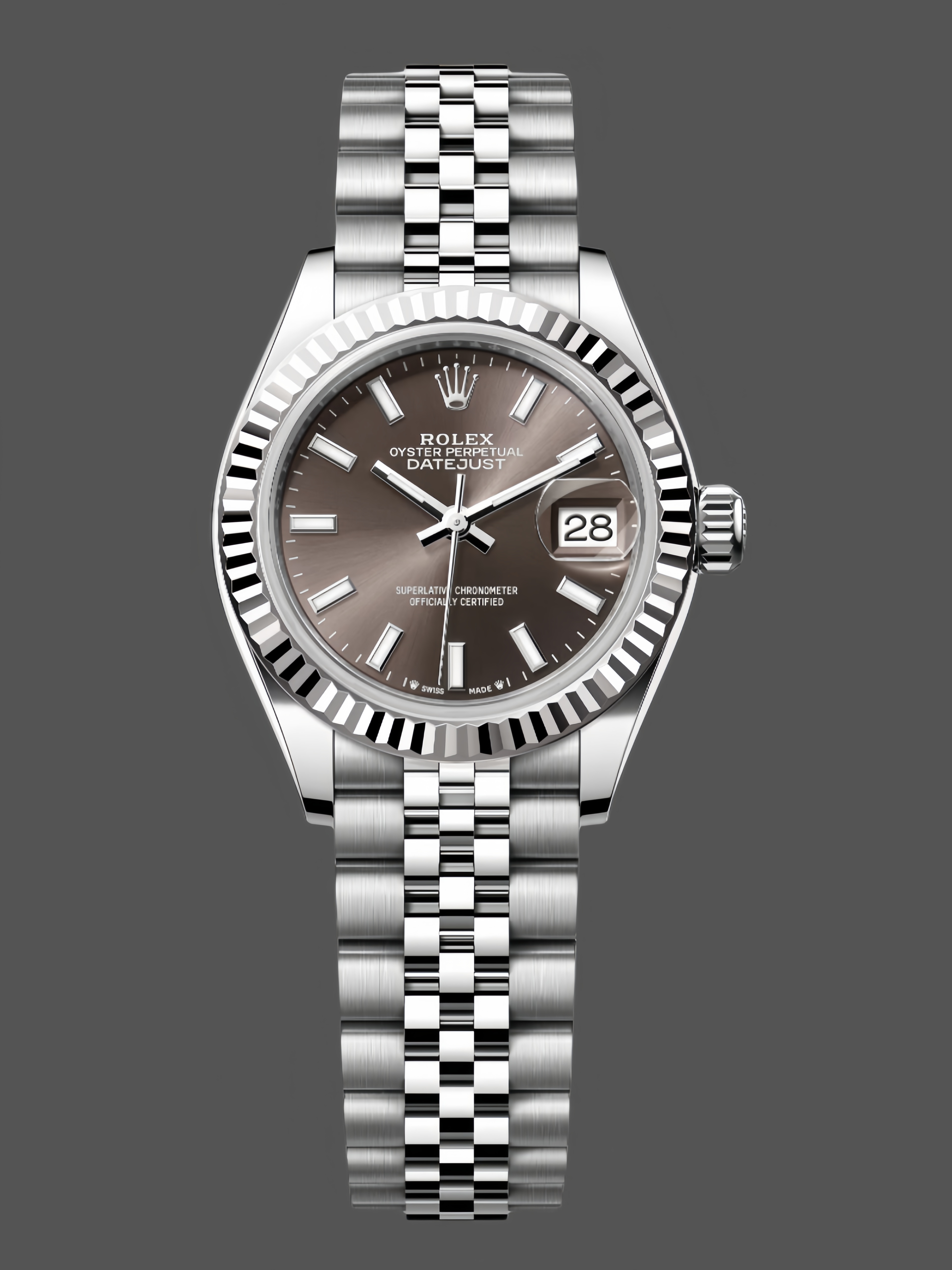 Replica Rolex Datejust 279174 0011 28 mm Dark Grey Dial Women's Watch