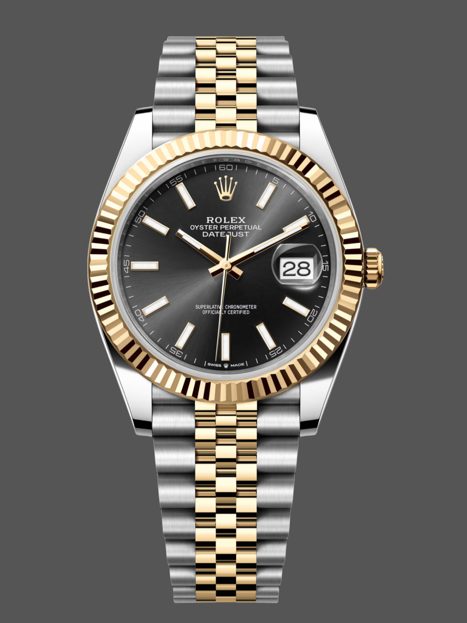 Replica Rolex Datejust 41 Black Dial Gold & Steel 126333 0014 Men's Watch