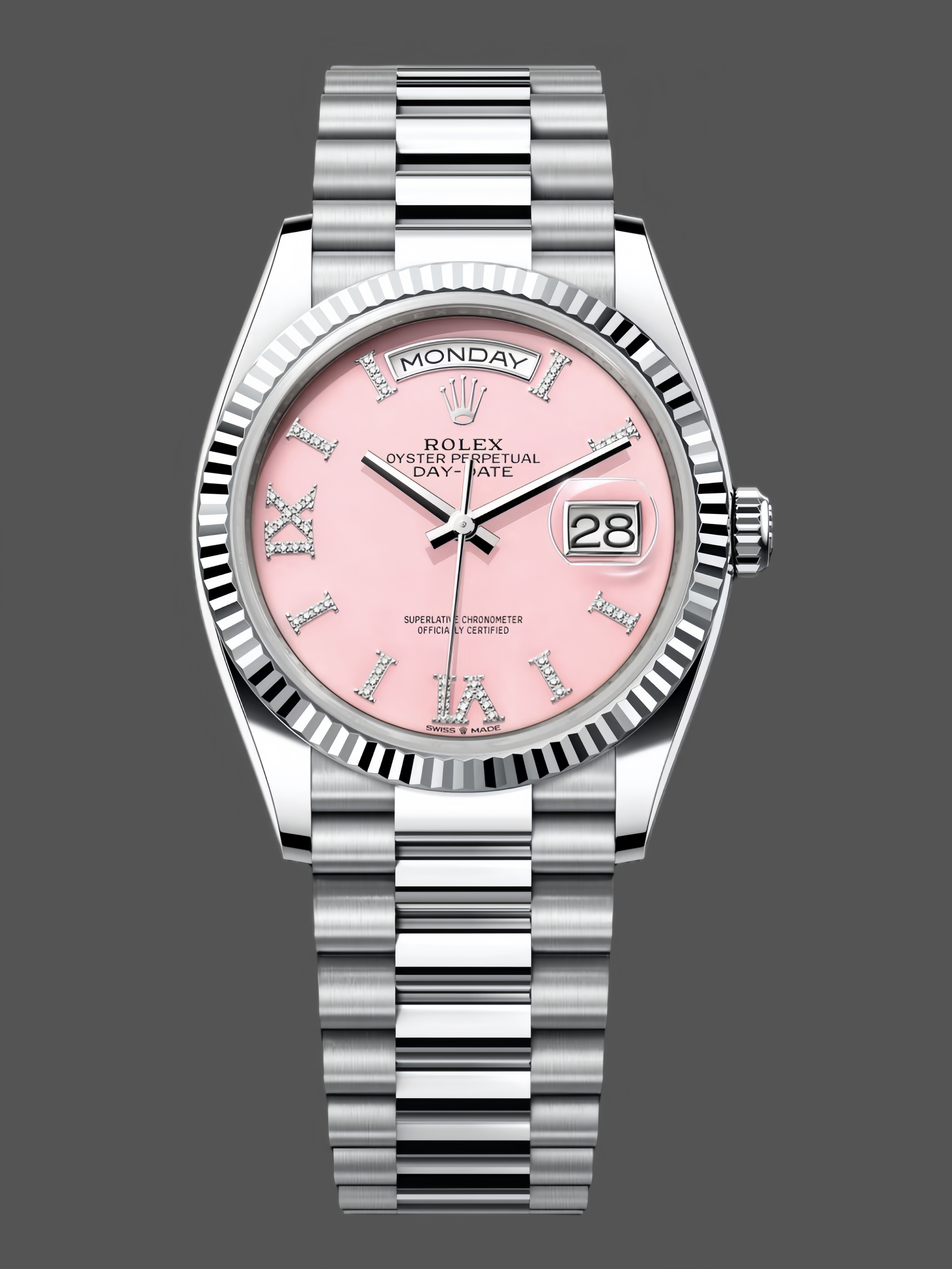 Replica Rolex Day Date 36 Pink Roman m128236 0006