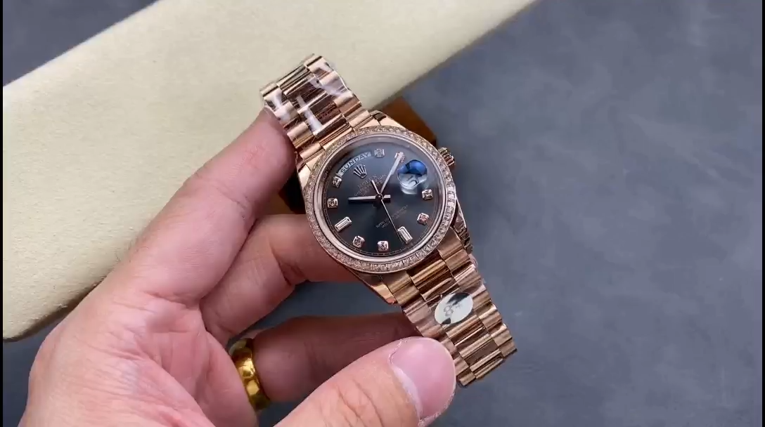 Rolex Day Date 128345RBR 0052 Slate Dial Everose Gold 36MM Unisex Replica Watch