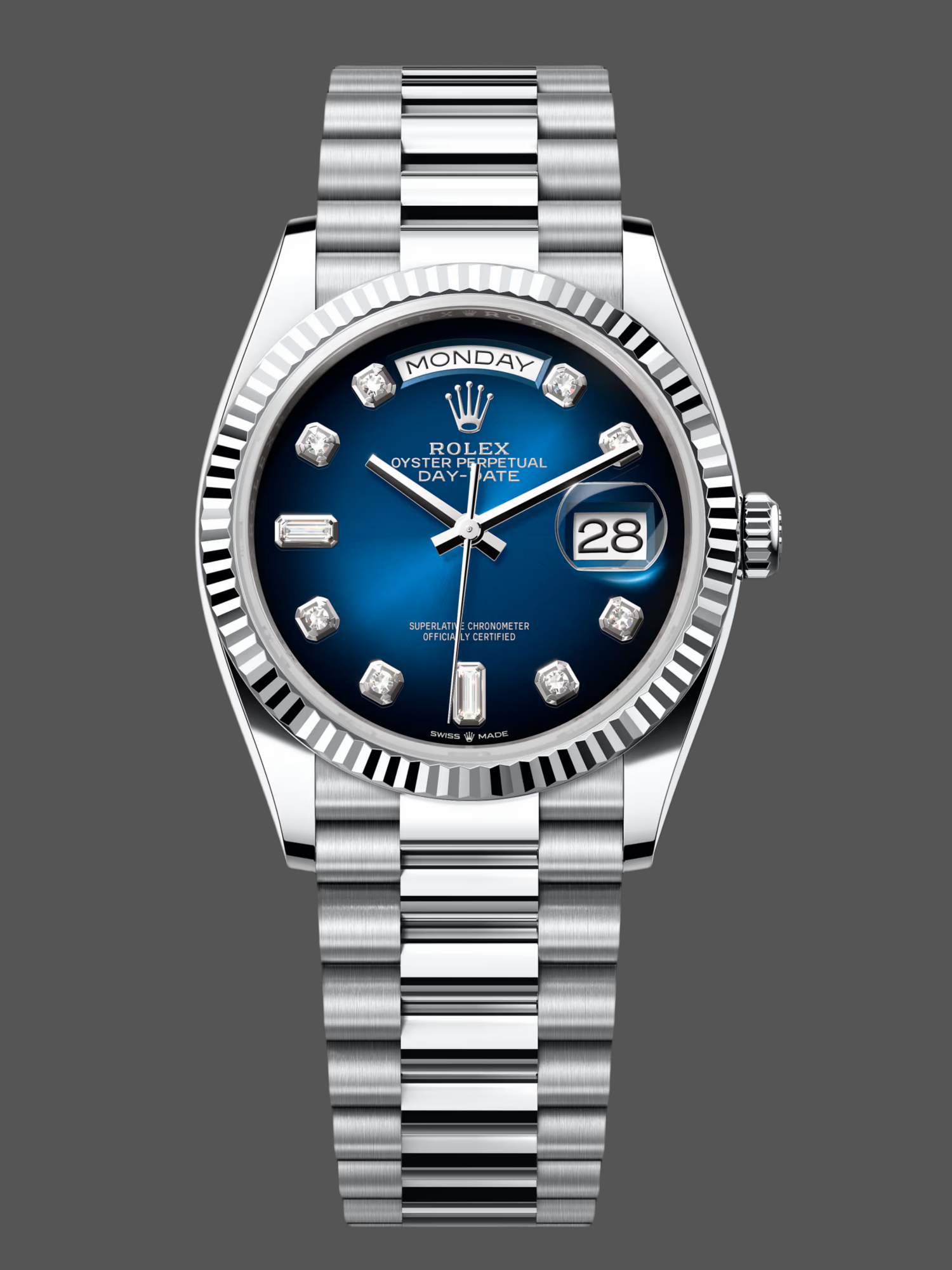 Replica Rolex Day Date 36 Blue Ombre Dial m128236 0005