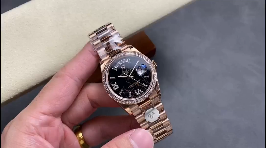 Rolex Day-Date 128345RBR 0075 Eisenkiesel dial Everose Gold 36MM Unisex Replica Watch