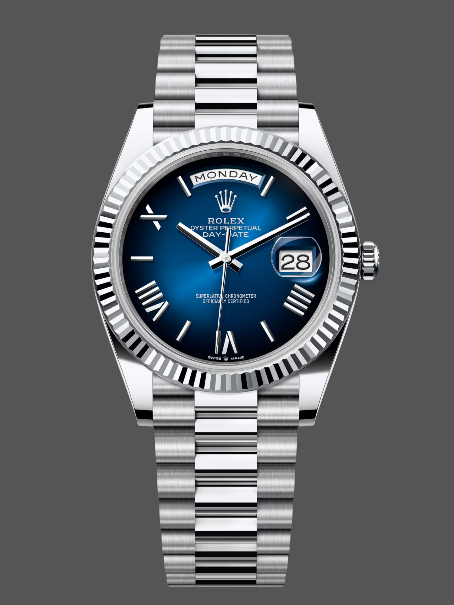Replica Rolex Day Date 40 White Gold Blue Ombre Dial M228236 0024