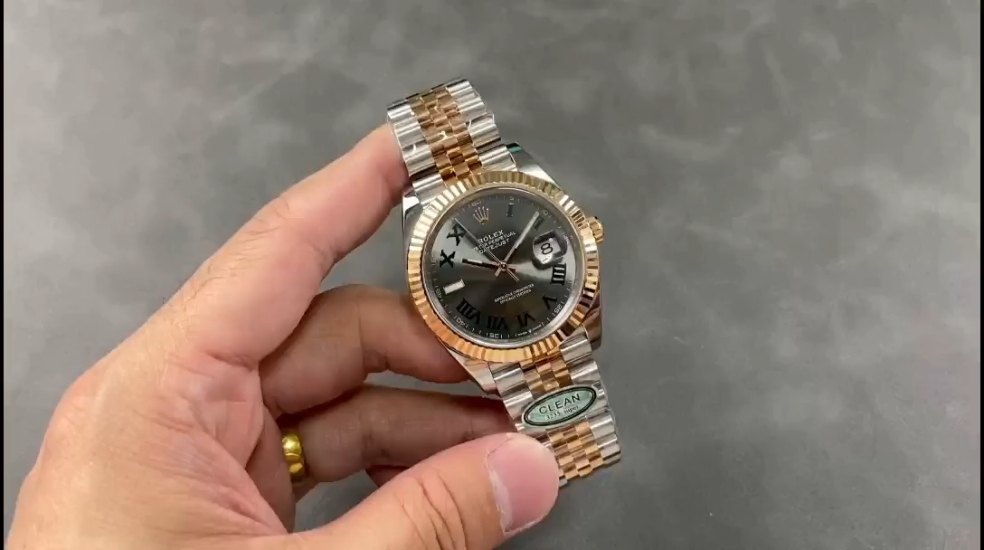 Replica Rolex Datejust 41 Everose Gold Oystersteel Grey Dial m126331 0016