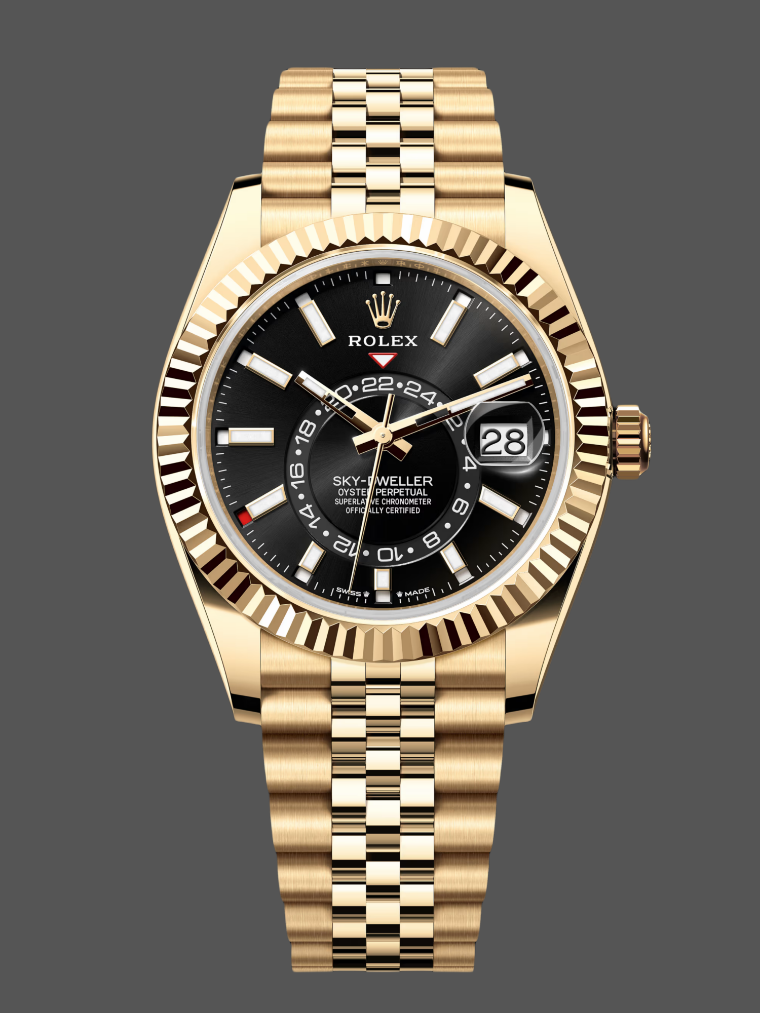 Replica Rolex Sky Dweller 42mm18 kt Yellow Gold Black Dial m336938 0005