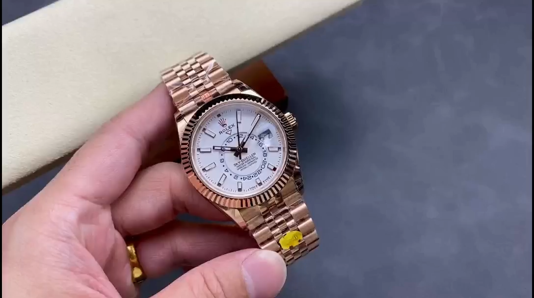 Replica Rolex Sky Dweller 42mm Intense White Dial Fluted Bezel Jubilee Bracelet m336935 0007
