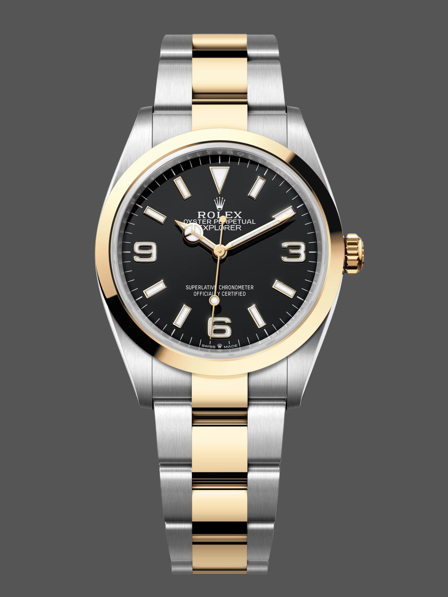 Replica Rolex Explorer 36 Black Dial Yellow Gold M124273 0001 Women's Watch