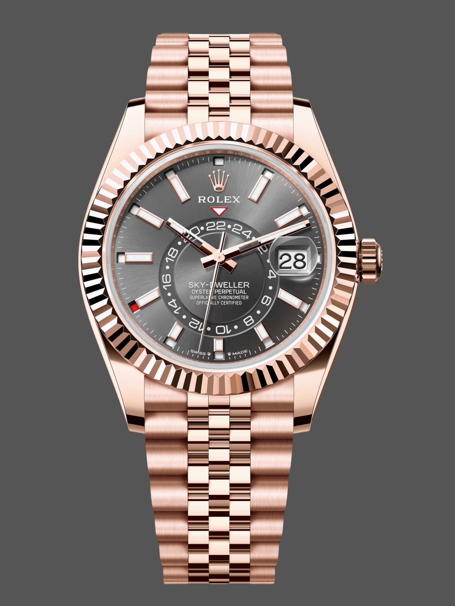 Replica Rolex Sky Dweller 42mm Everose Gold and Slate Grey Dial M336935-0008