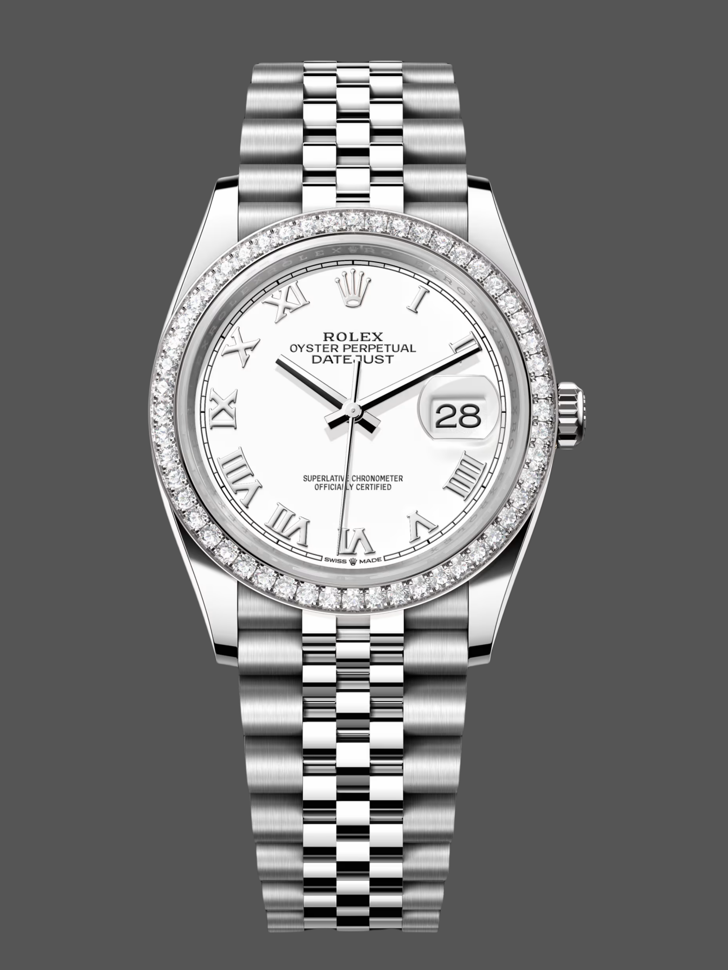 Replica Rolex Datejust 36mm Stainless Steel White Roman Jubilee m126284rbr 0017