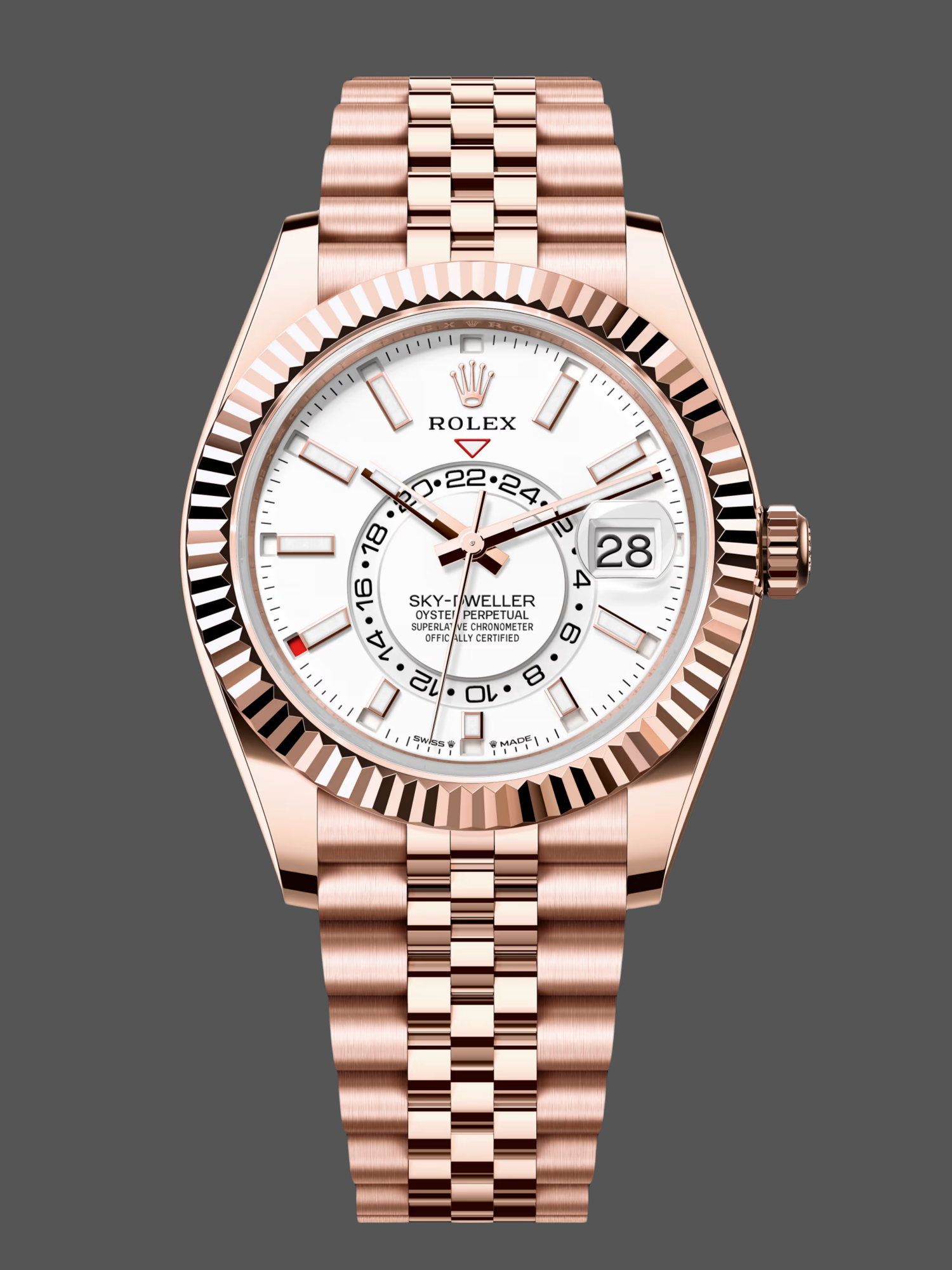 Replica Rolex Sky Dweller 42mm Intense White Dial Fluted Bezel Jubilee Bracelet m336935 0007