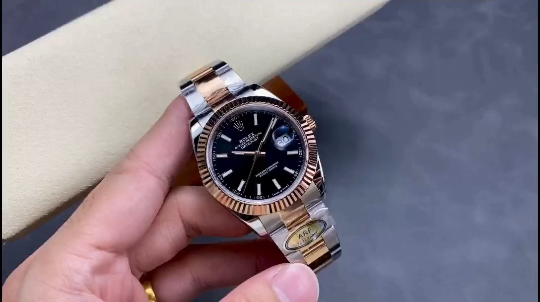 Replica Rolex Datejust 41 Everose Gold Black Dial Oyster Bracelet 126331