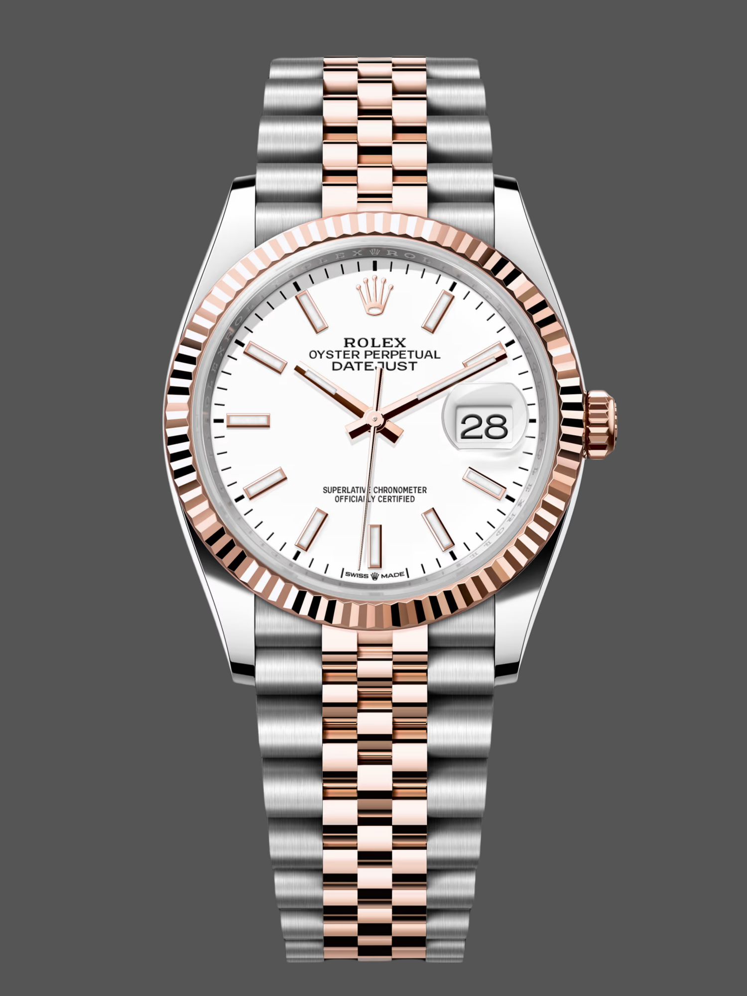 Replica Rolex Datejust Steel & Everose Gold White Dial M126231 0017