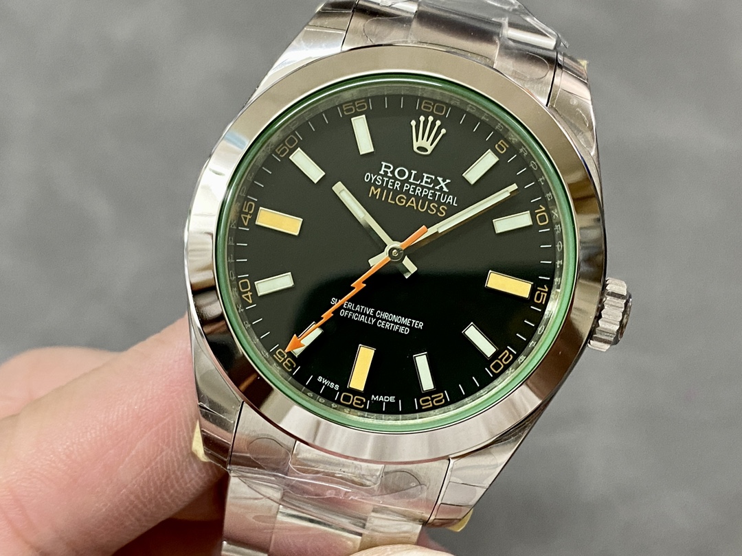 Rolex Milgauss 116400GV Stainless Steel Black Dial 40MM Mens Replica Watch