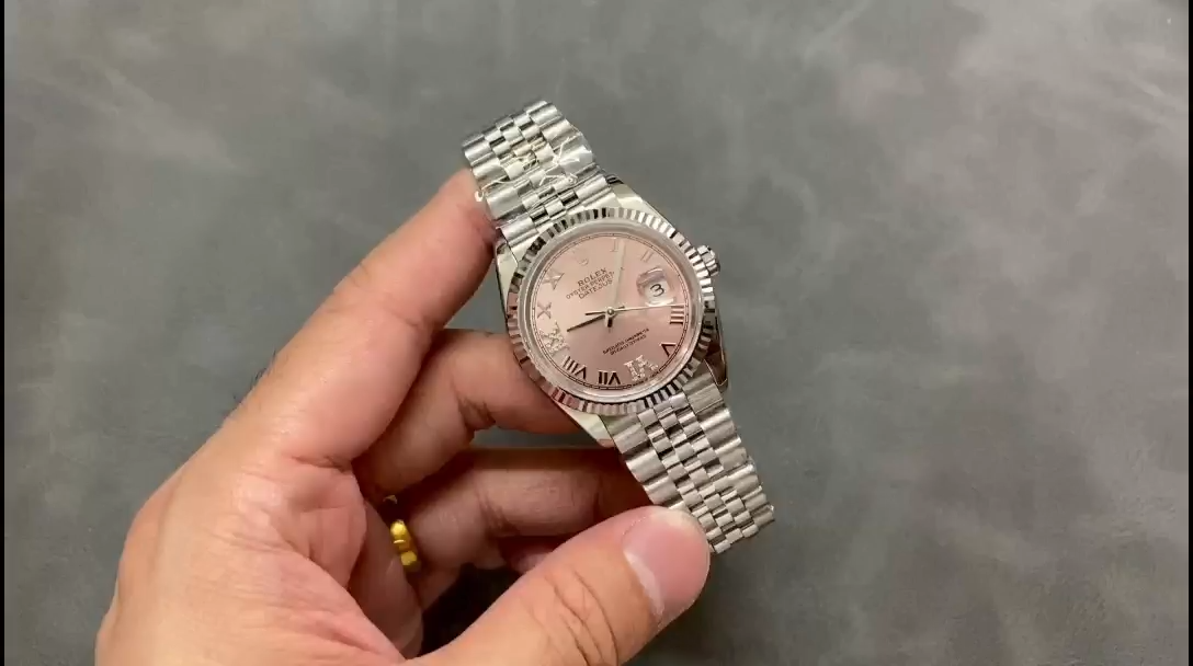 Rolex Datejust 126234 0031 Fluted Bezel Pink Roman Dial 36MM Unisex Replica Watch