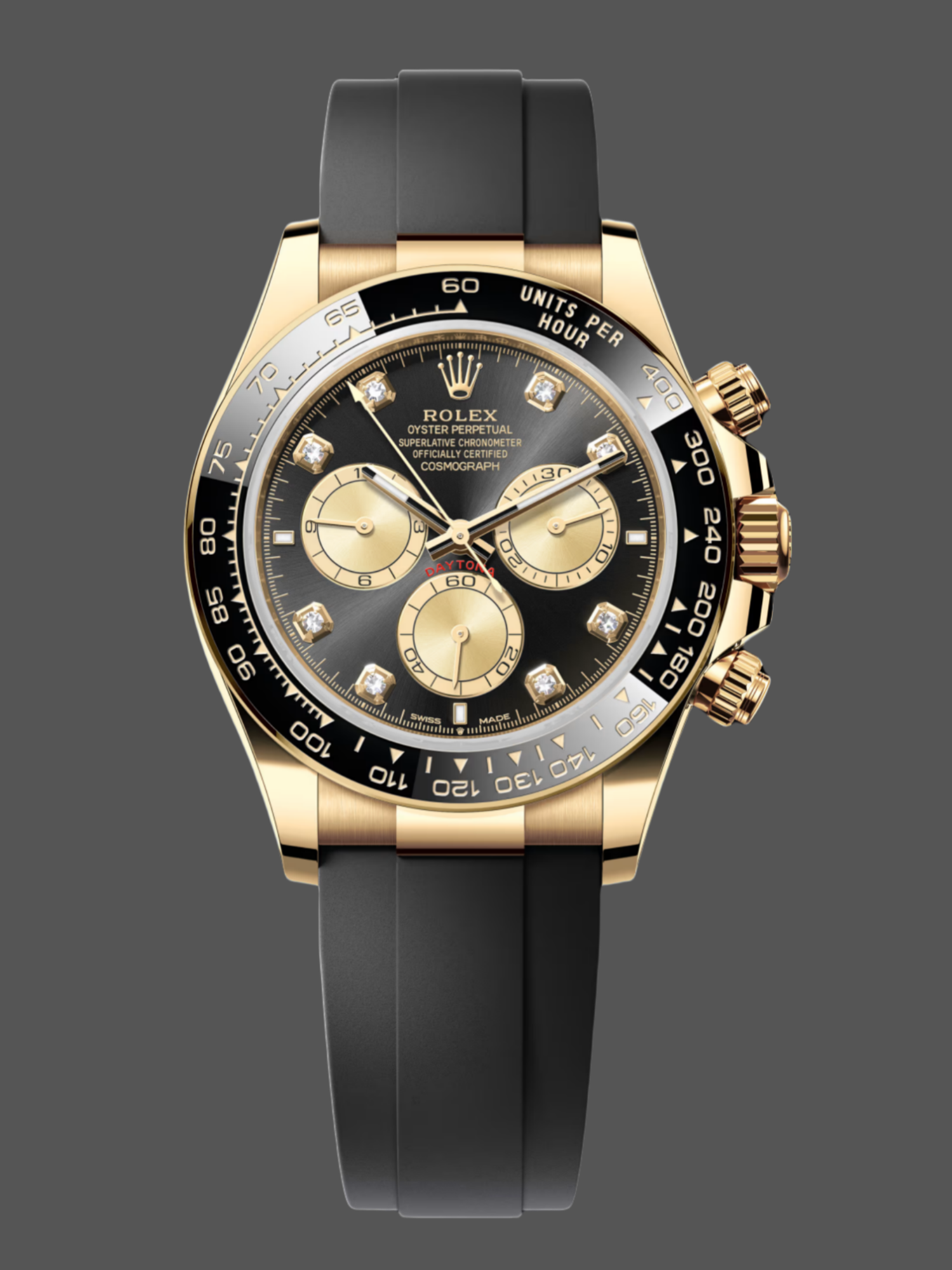 Replica Rolex Cosmograph Daytona 40 Yellow Gold Balck Rubber m126518ln 0006