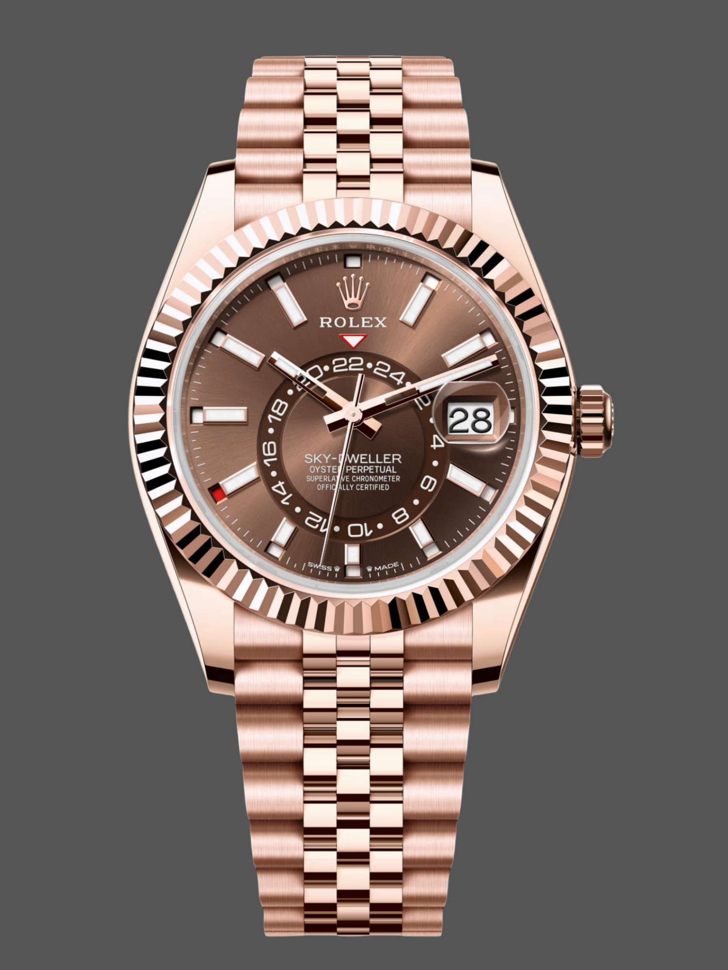 Replica Rolex Sky Dweller 42 Everose Gold Chocolate Dial m336935 0006 Men's Watch
