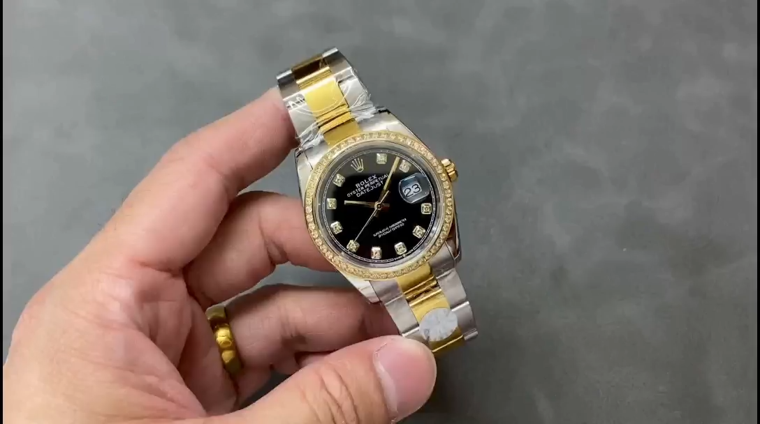 Replica Rolex Datejust 36 Yellow Gold Black Dial m126283rbr 0008 Women's Watch