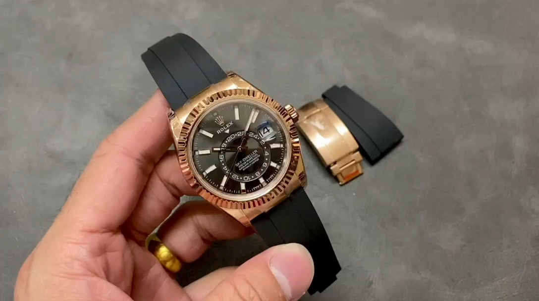 Replica Rolex Sky Dweller 42mm Slate Oysterflex m336235 0004
