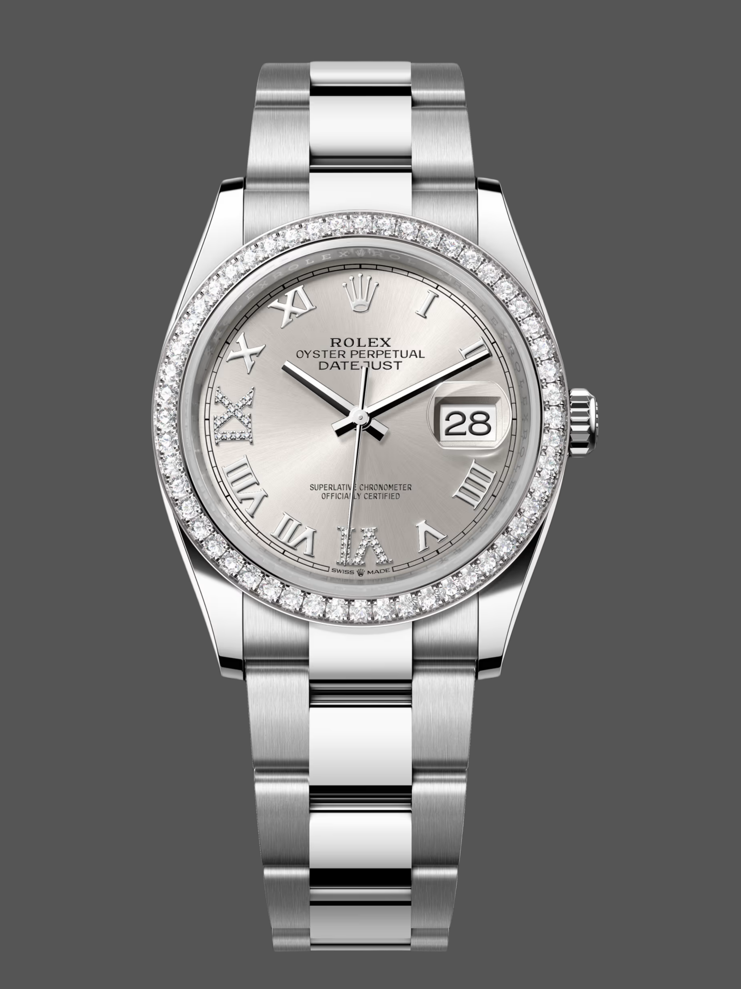 Replica Rolex Datejust 36mm Stainless Steel m126284rbr 0022 Silver Roman VI IX Oyster