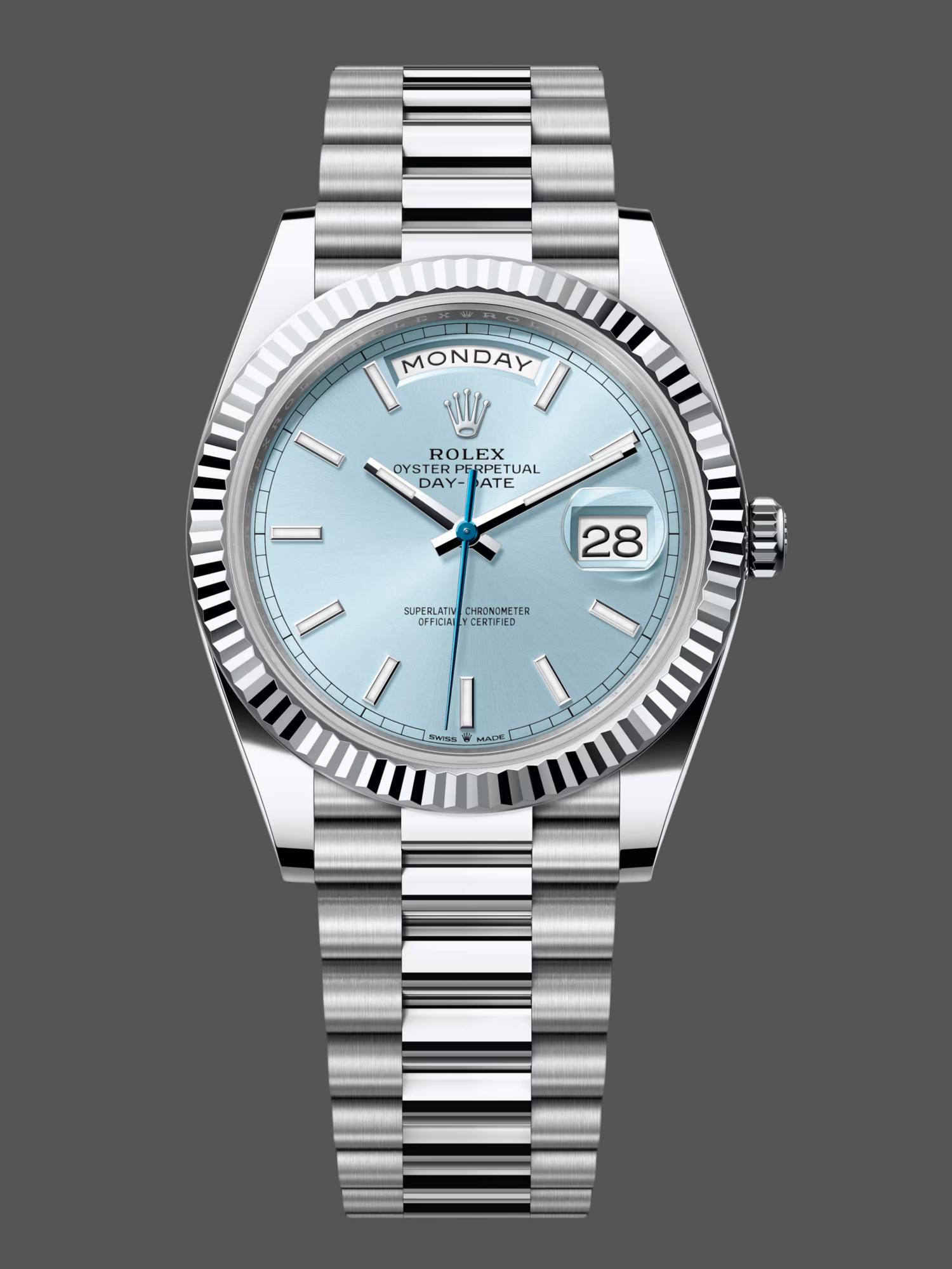 Replica Rolex Day-Date 40 Ice Blue Dial m228236 0018 Men's Watch