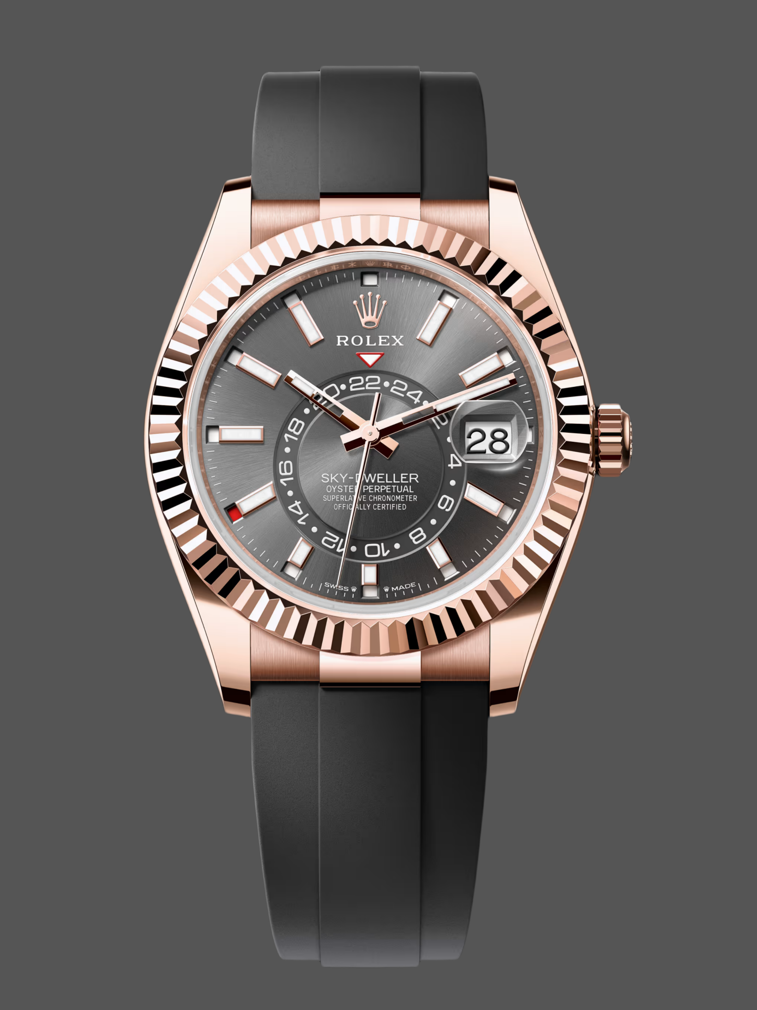 Replica Rolex Sky Dweller 42mm Slate Oysterflex m336235 0004