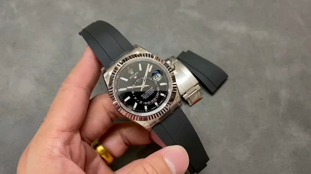 Replica Rolex Sky Dweller 42 White Gold Black Dial M336239 0002 Men's Watch