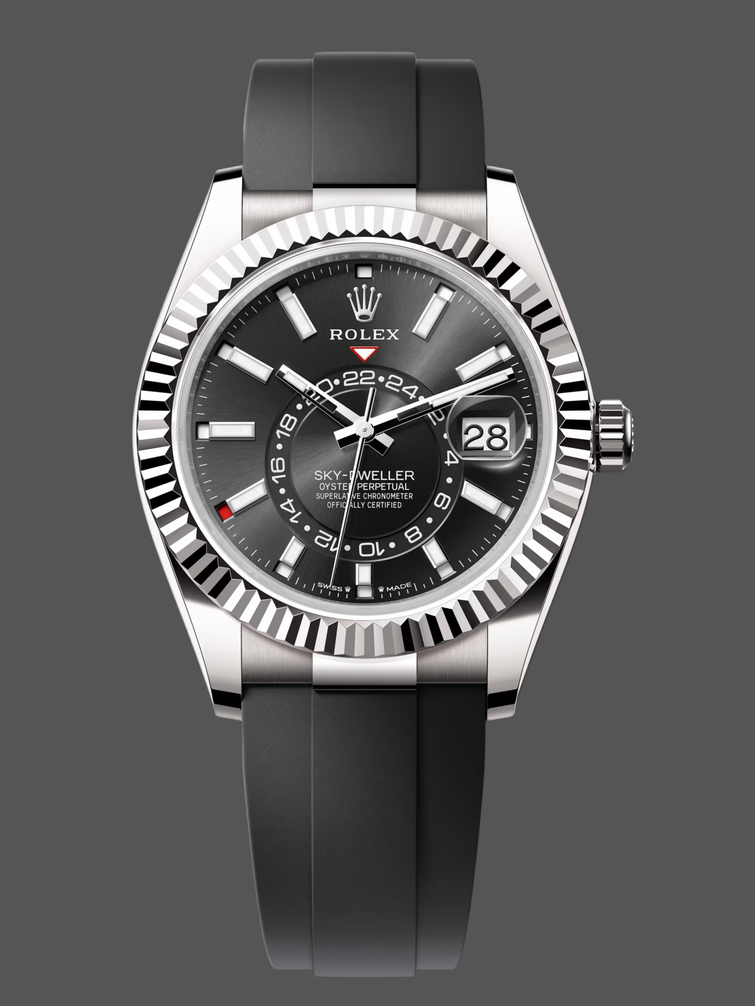 Replica Rolex Sky Dweller 42 White Gold Black Dial M336239 0002 Men's Watch