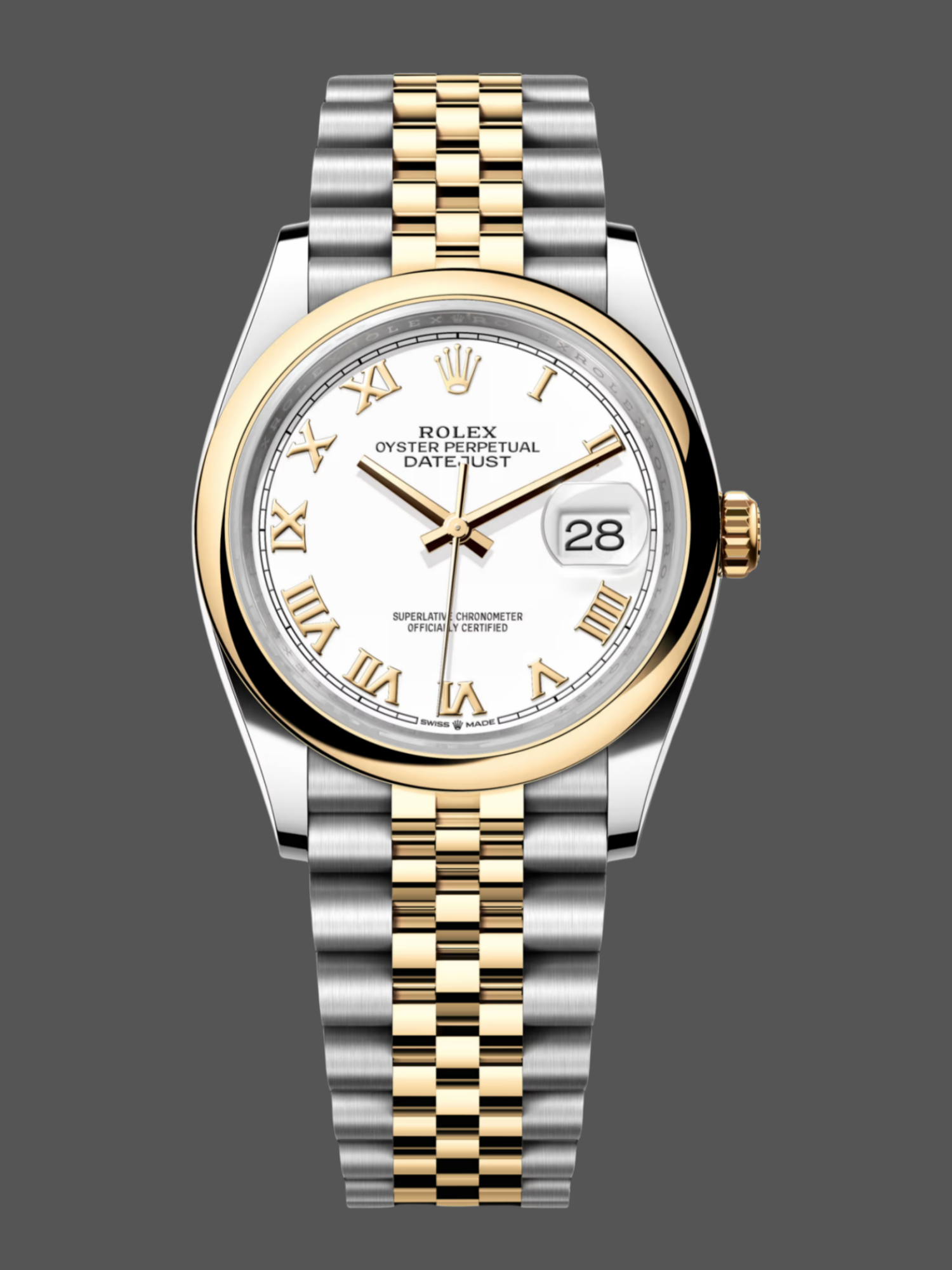 Replica Rolex Datejust 36 Two Tone White Dial Roman Numerals 126203 0029
