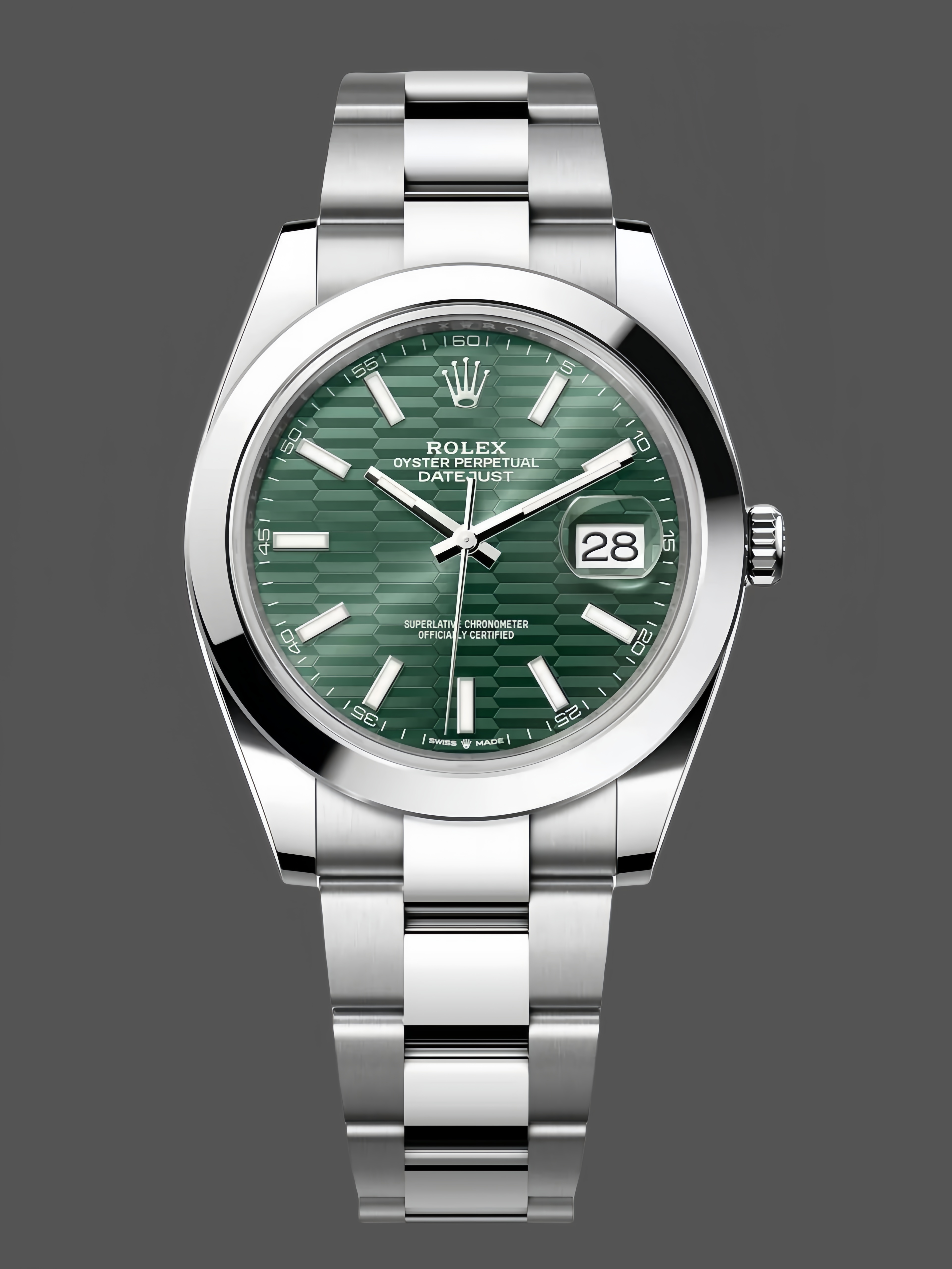Replica Rolex Datejust 41mm Steel Oyster Bracelet Smooth Bezel 126300 0021