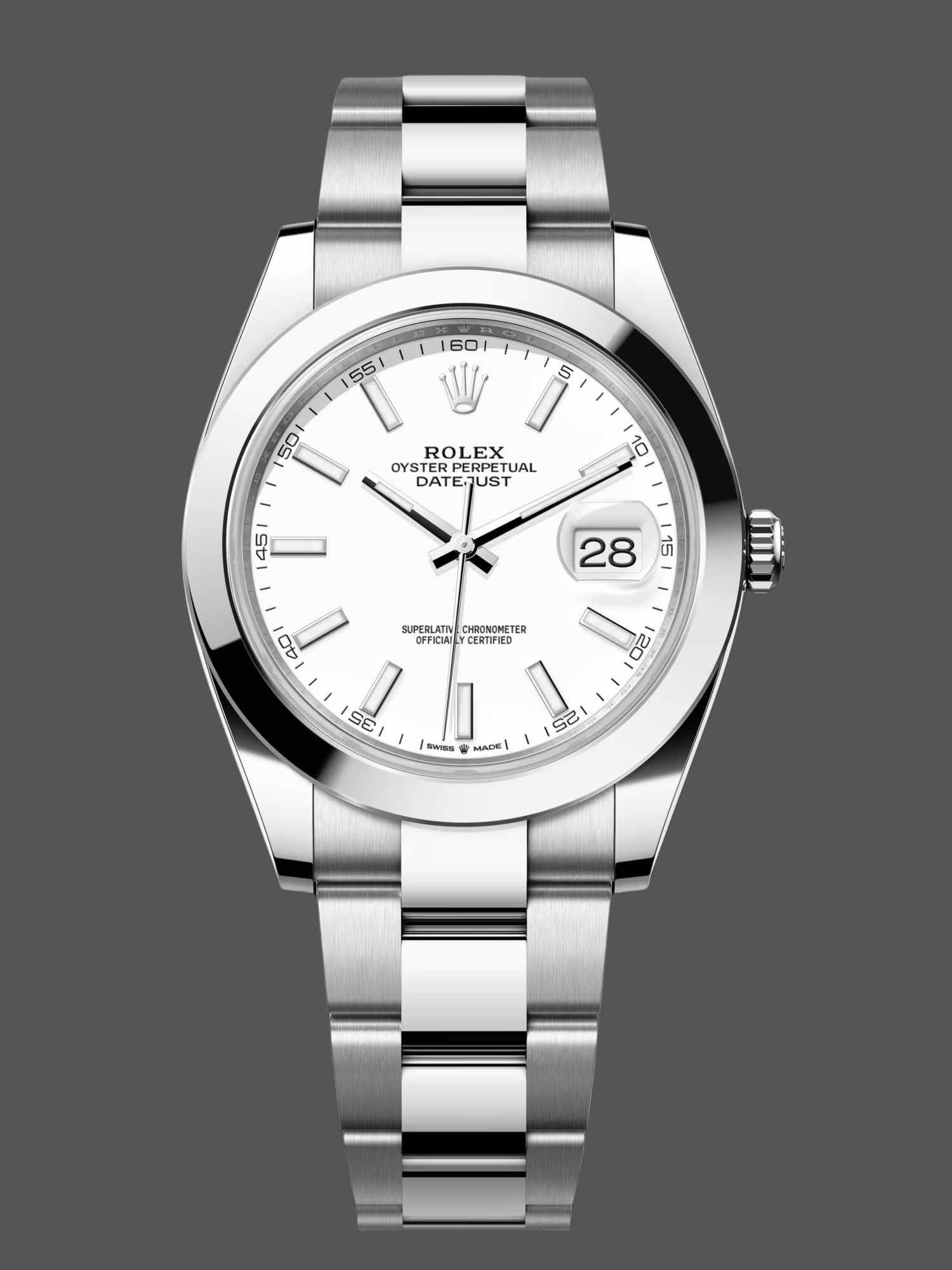 Replica Rolex Datejust 41 Stainless Steel White Dial M126300 0005 Men's Watch