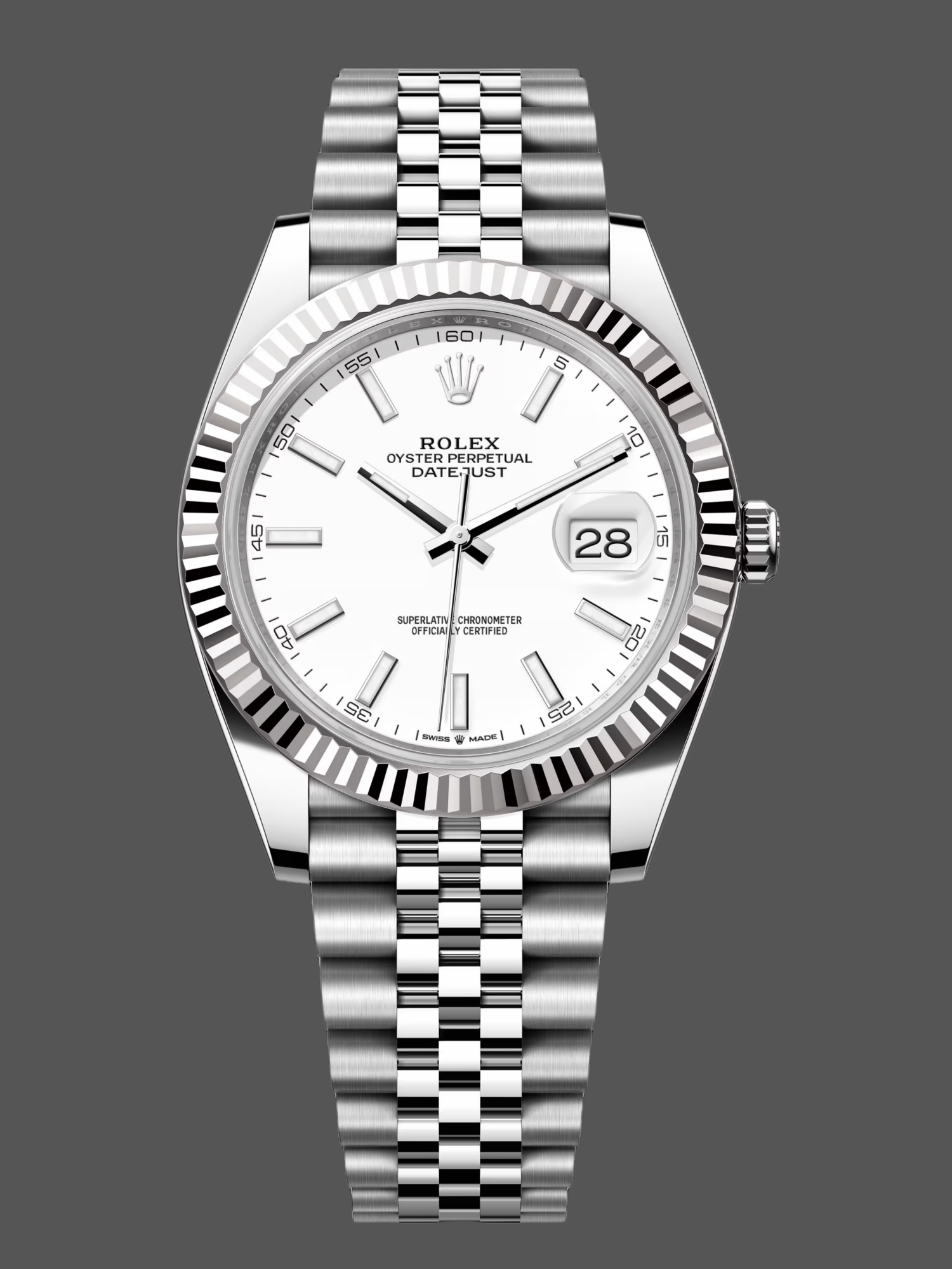 Replica Rolex Datejust 41 White Dial Jubilee Bracelet M126334 0010 Men's Watch
