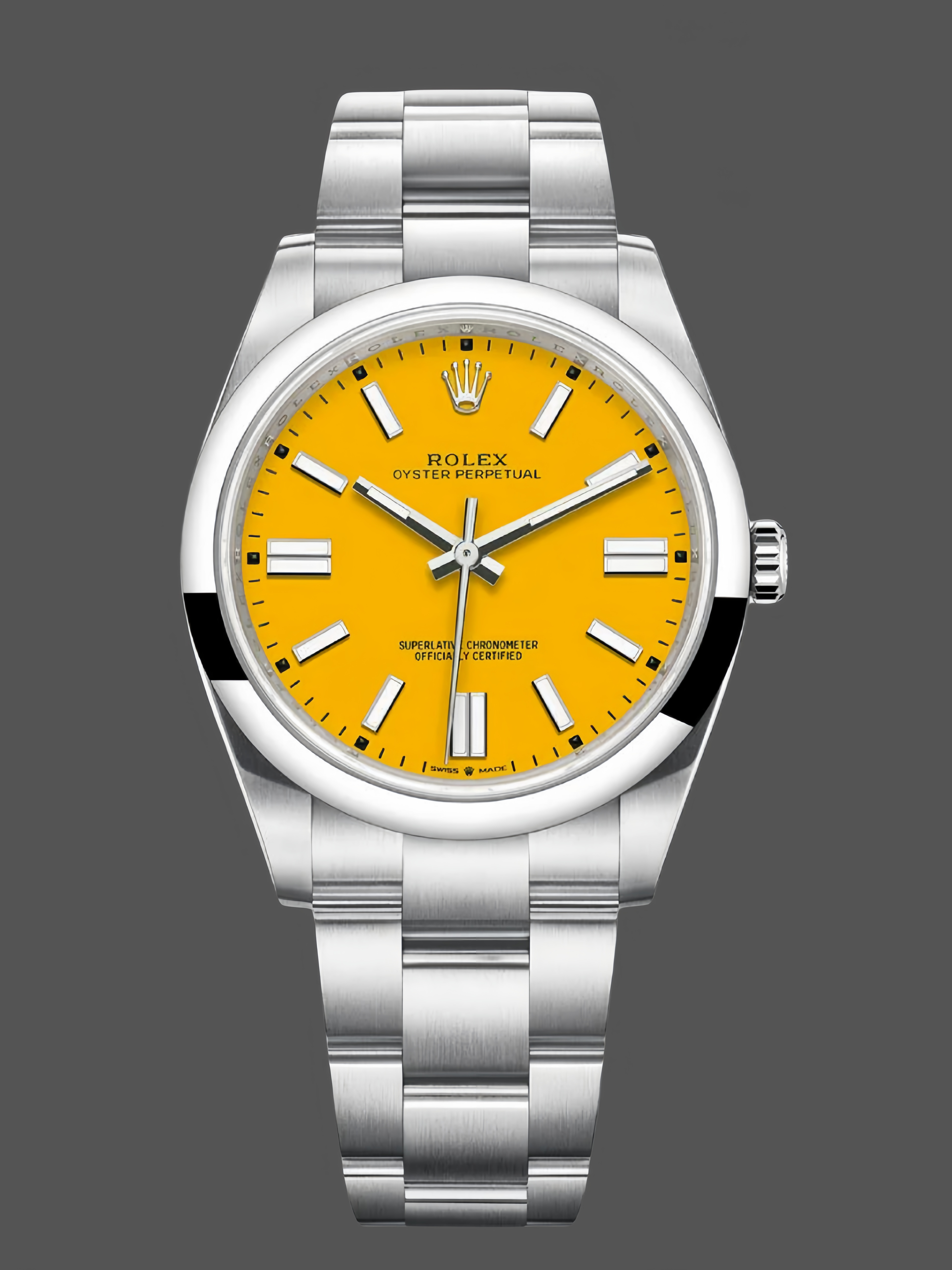 Replica Rolex Oyster Perpetual Yellow Dial Oystersteel 124300 0004