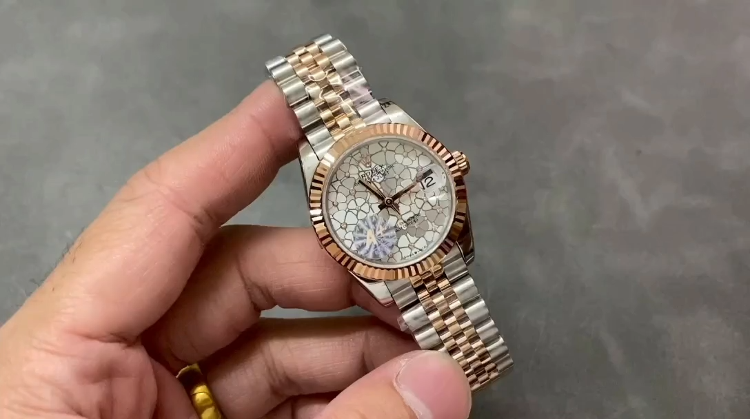 Rolex Datejust 31mm Rose Gold 278271 Silver Floral Jubilee Women's Watch