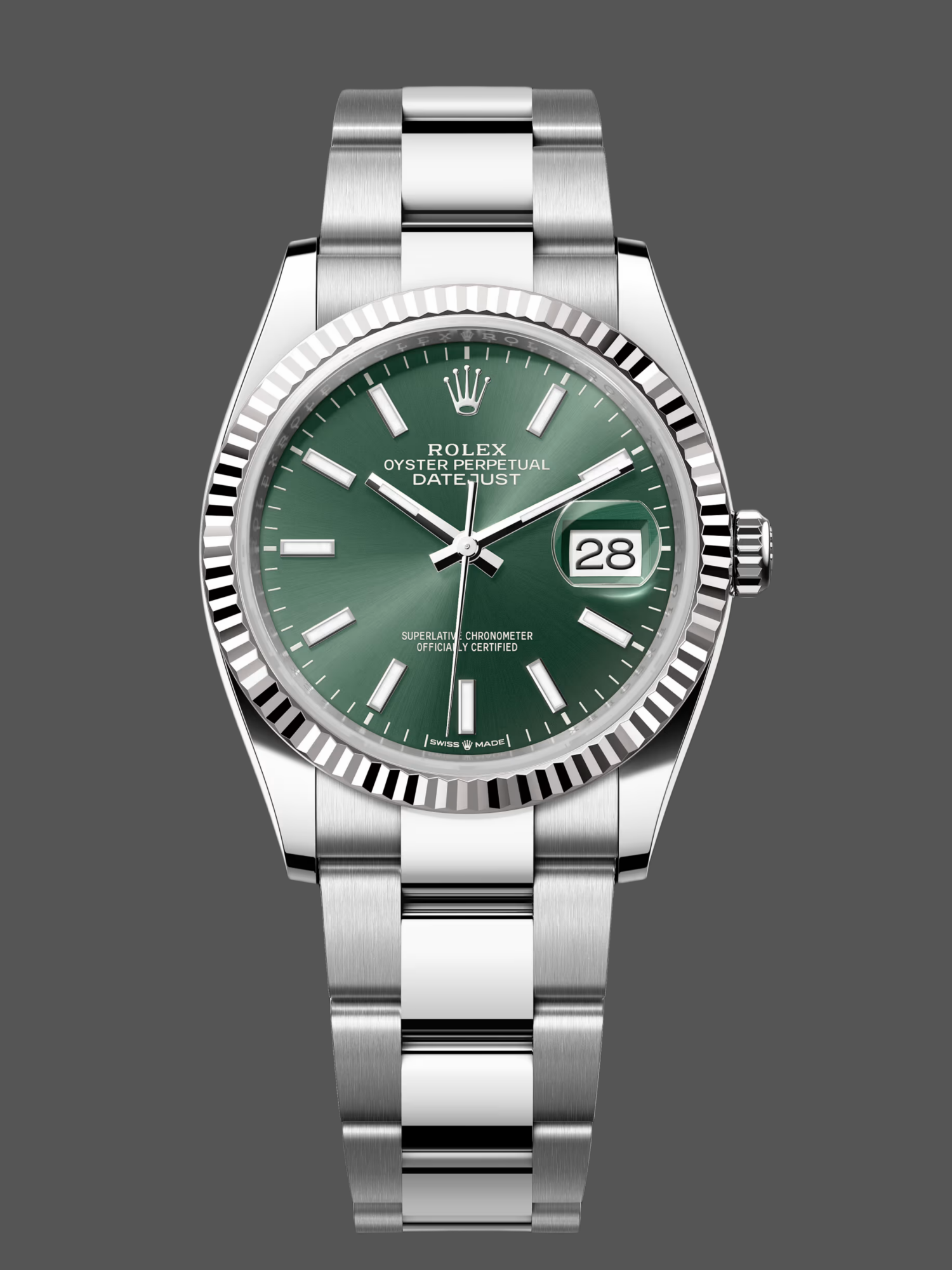Replica Rolex Datejust 36 White Gold Fluted Bezel 126234 0052 Unisex Watch