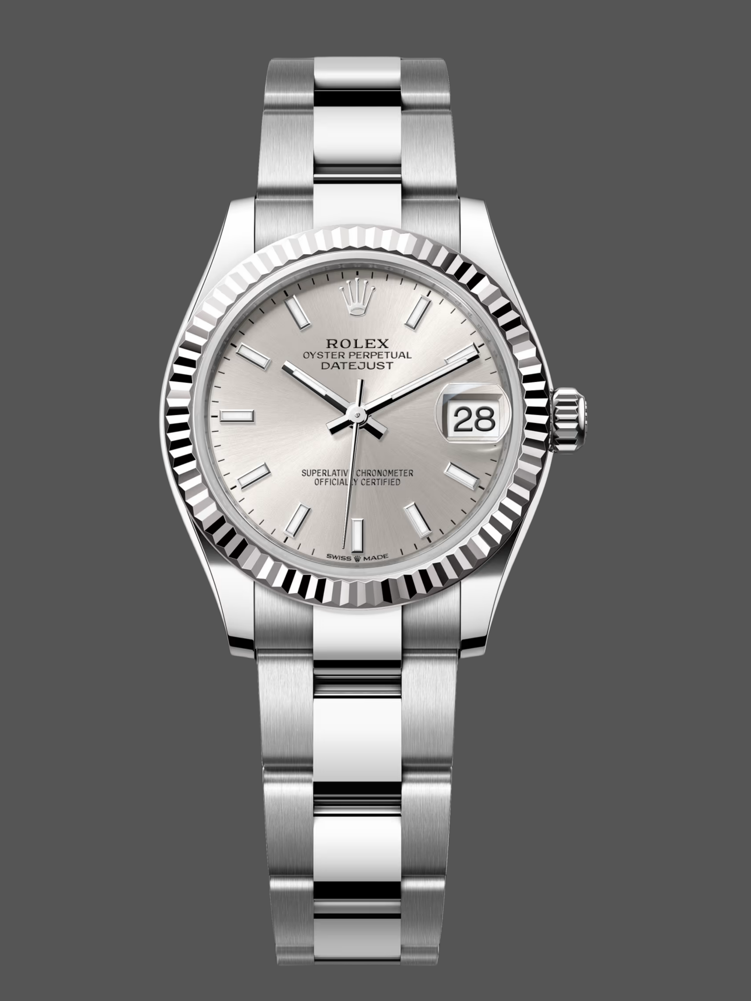 Replica Rolex Datejust 31 Stainless Steel and White Gold Silver Dial M278274 0011 Women's Watch