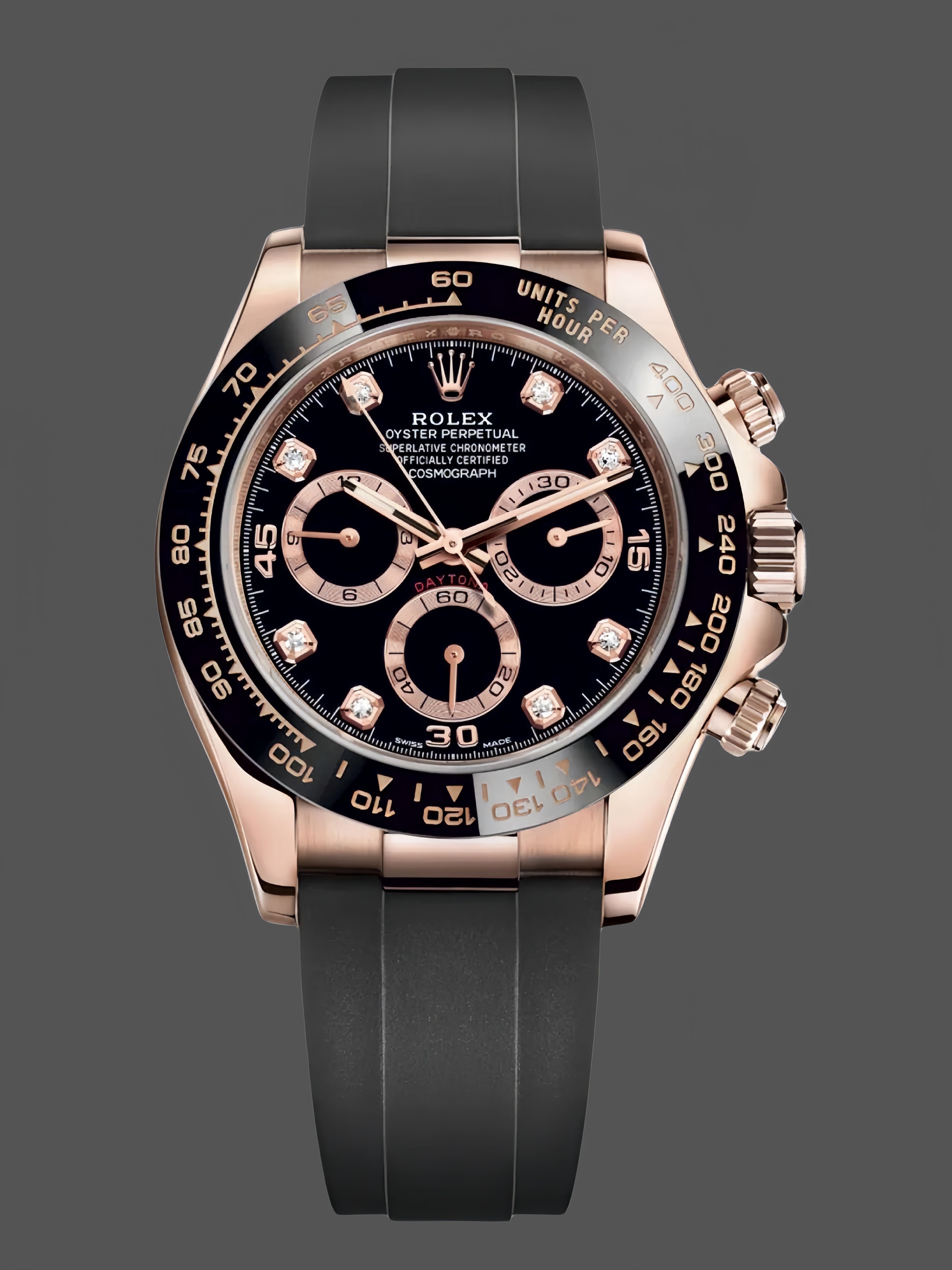 Replica Rolex Cosmograph Daytona Rose Gold Case Black Dial 116515ln 0057