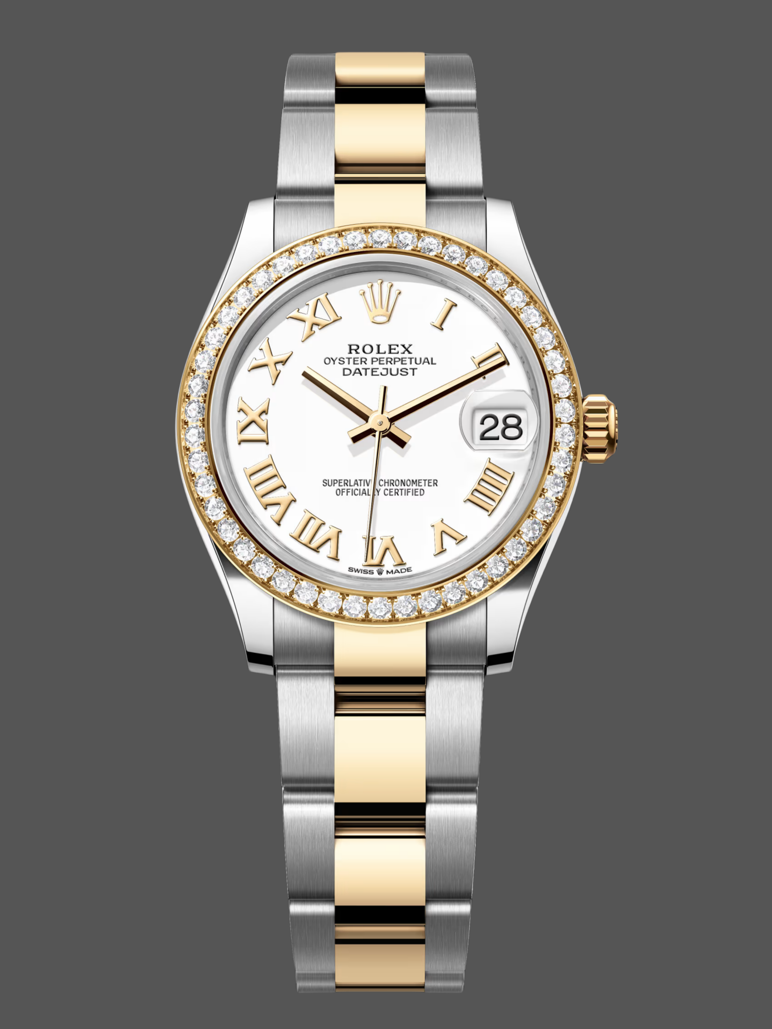 Replica Rolex Datejust 31mm Stainless Steel and Yellow Gold 278383rbr 0001 White Roman Oyster