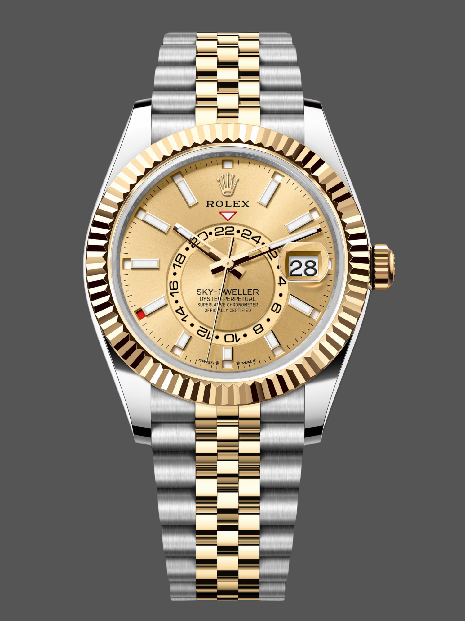Replica Rolex Sky Dweller 42mm Champagne Dial Stick Markers Jubilee M336933 0002 Men's Watch