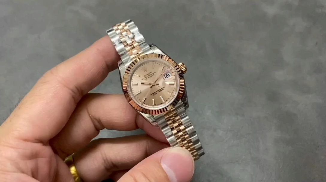 Replica Rolex Datejust 28 Stainless Steel and Everose Gold 279171 0023 Rose Index Jubilee Lady Watch