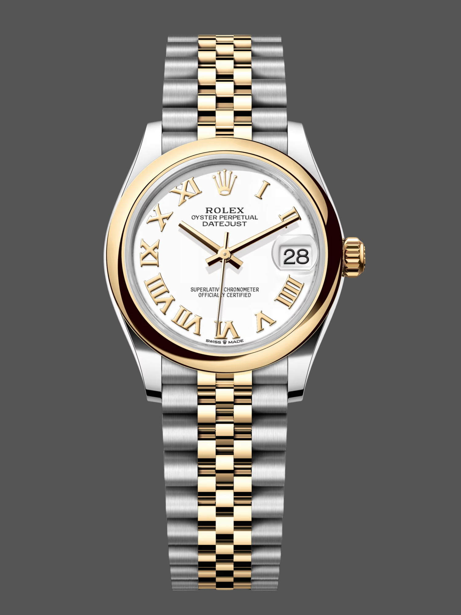 Replica Rolex Datejust 31 Stainless Steel and Yellow Gold White Roman Dial M278243 0002 Women's Watch
