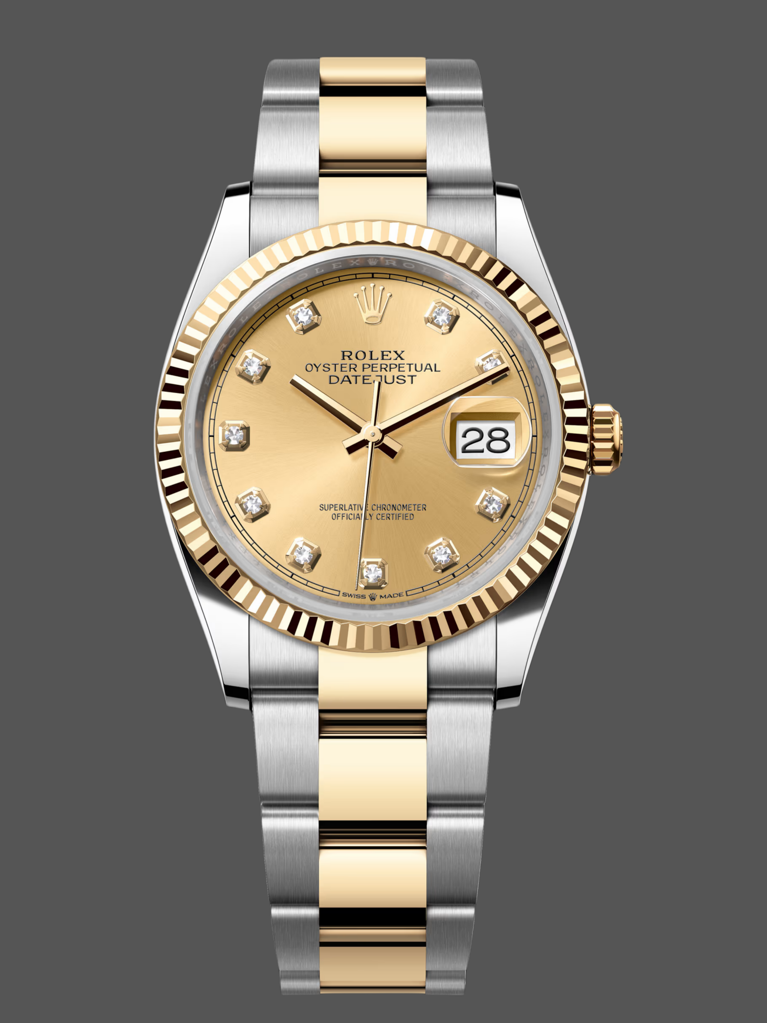 Rolex Datejust 36MM 126233 0018 Champagne Diamond Dial Unisex Replica Watch